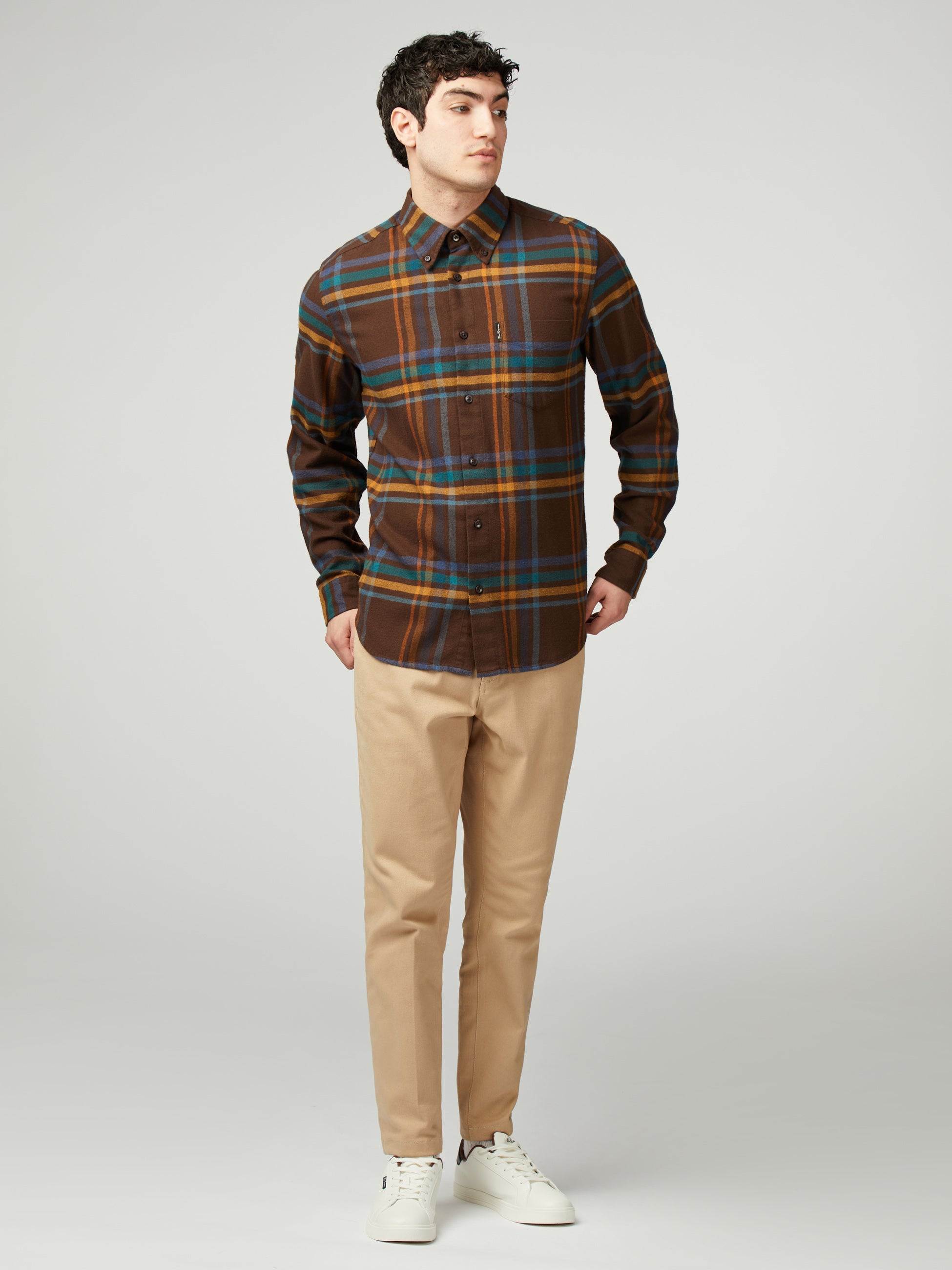 Oversized Brushed Check - Dark Brown