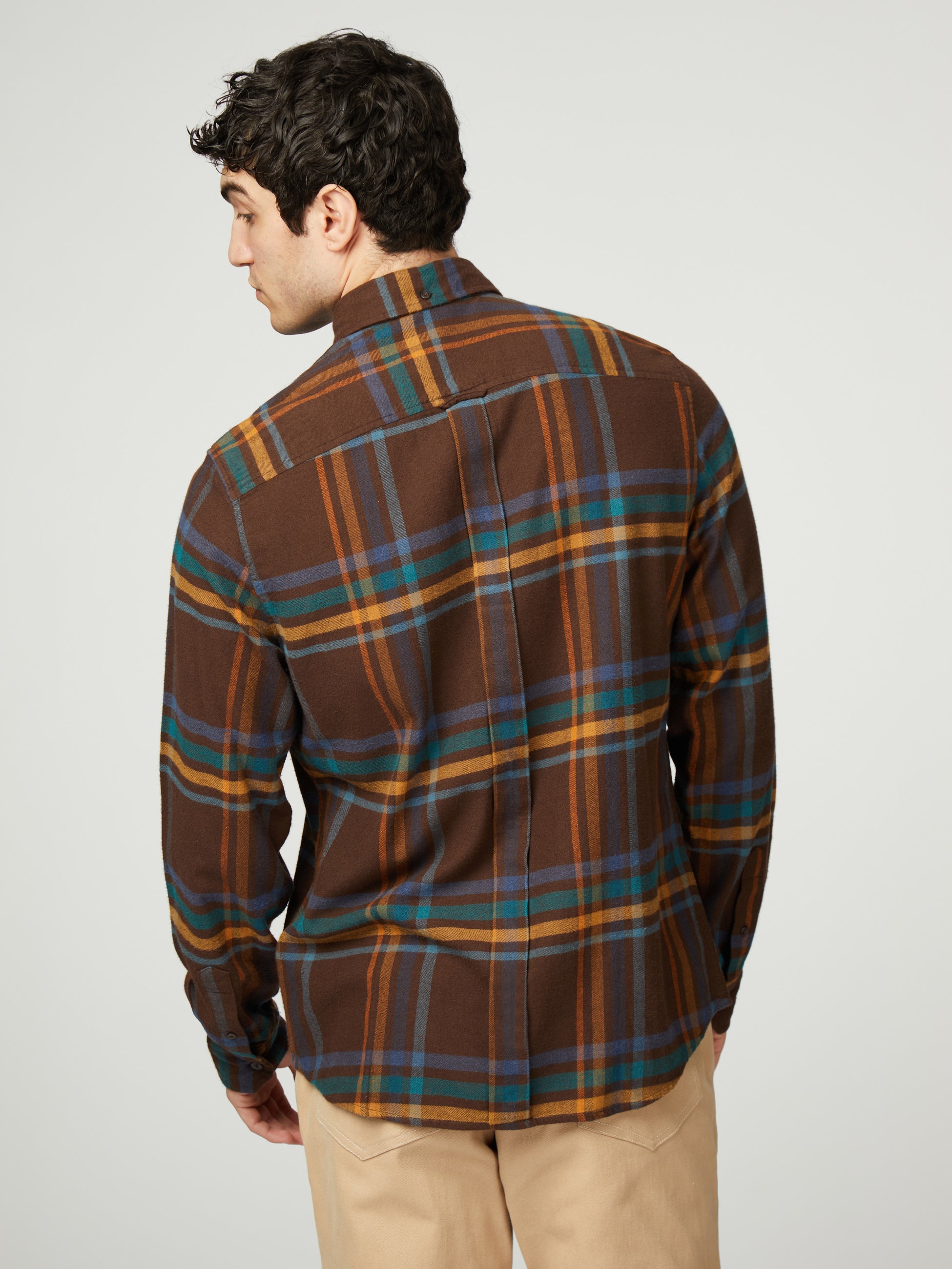 Oversized Brushed Check - Dark Brown