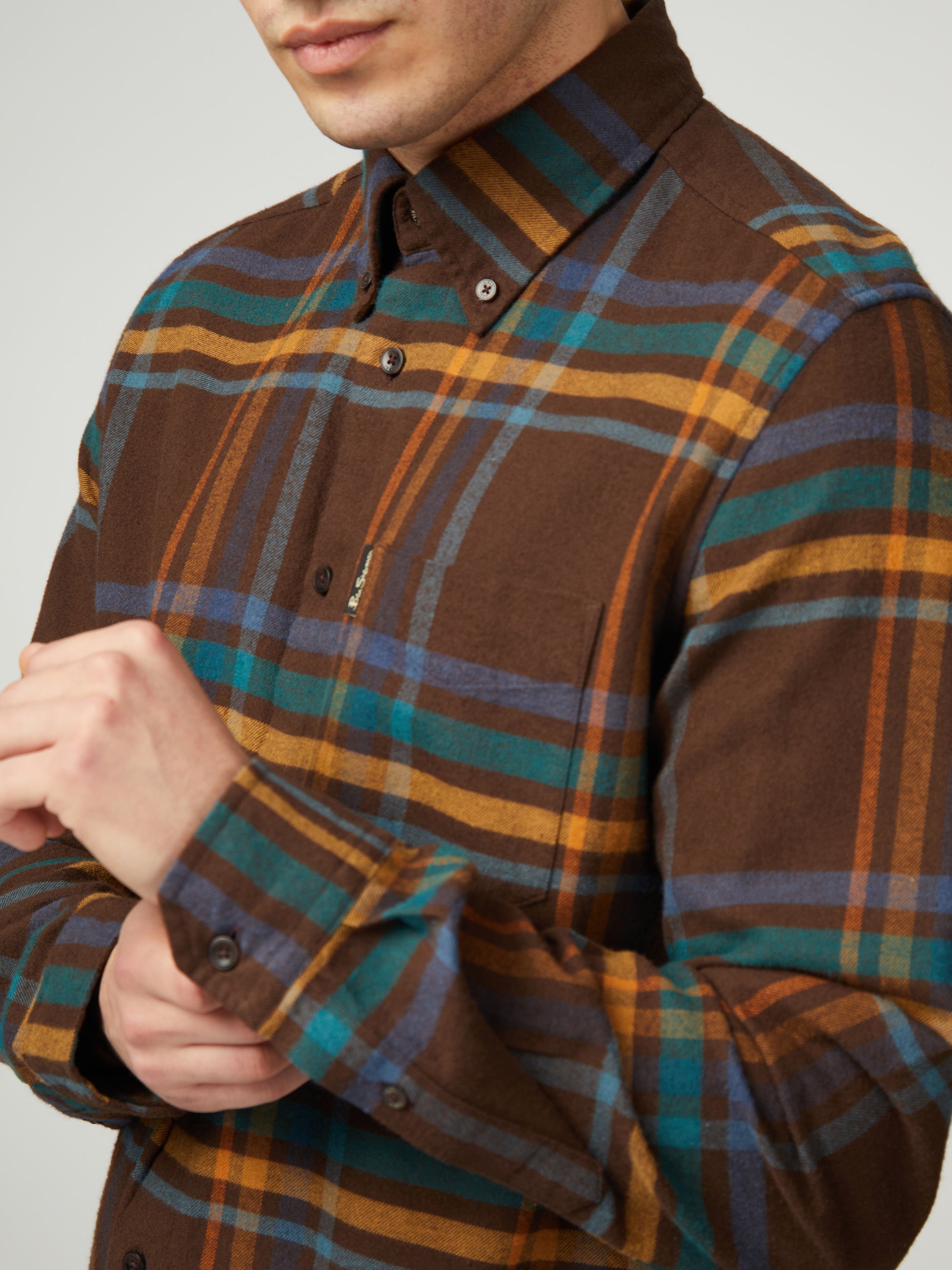 Oversized Brushed Check - Dark Brown