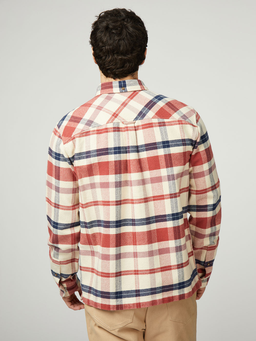 Brushed Ivy Check Overshirt - Cream