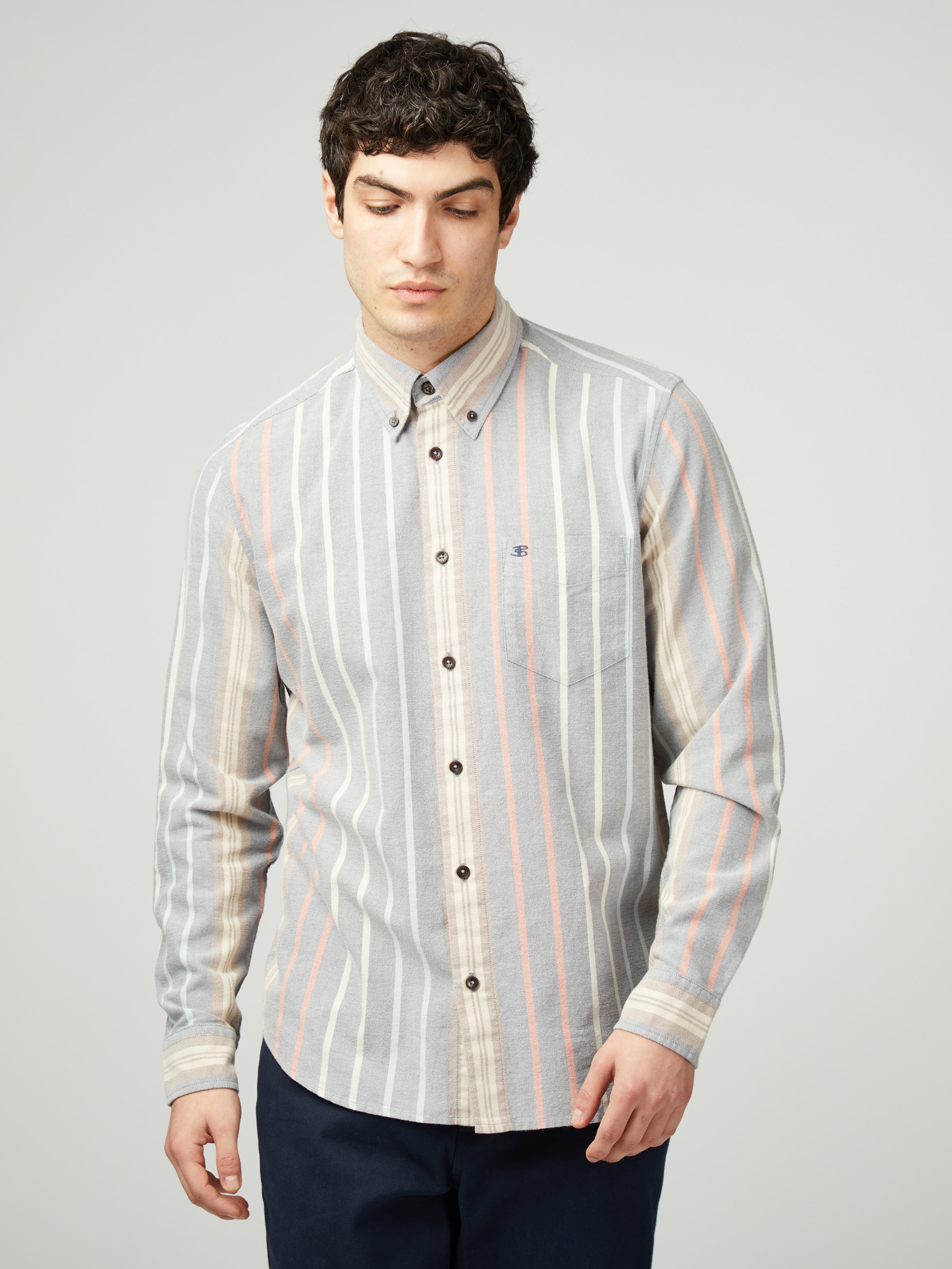 Asymmetric Stripe Oxford - Moon Indigo