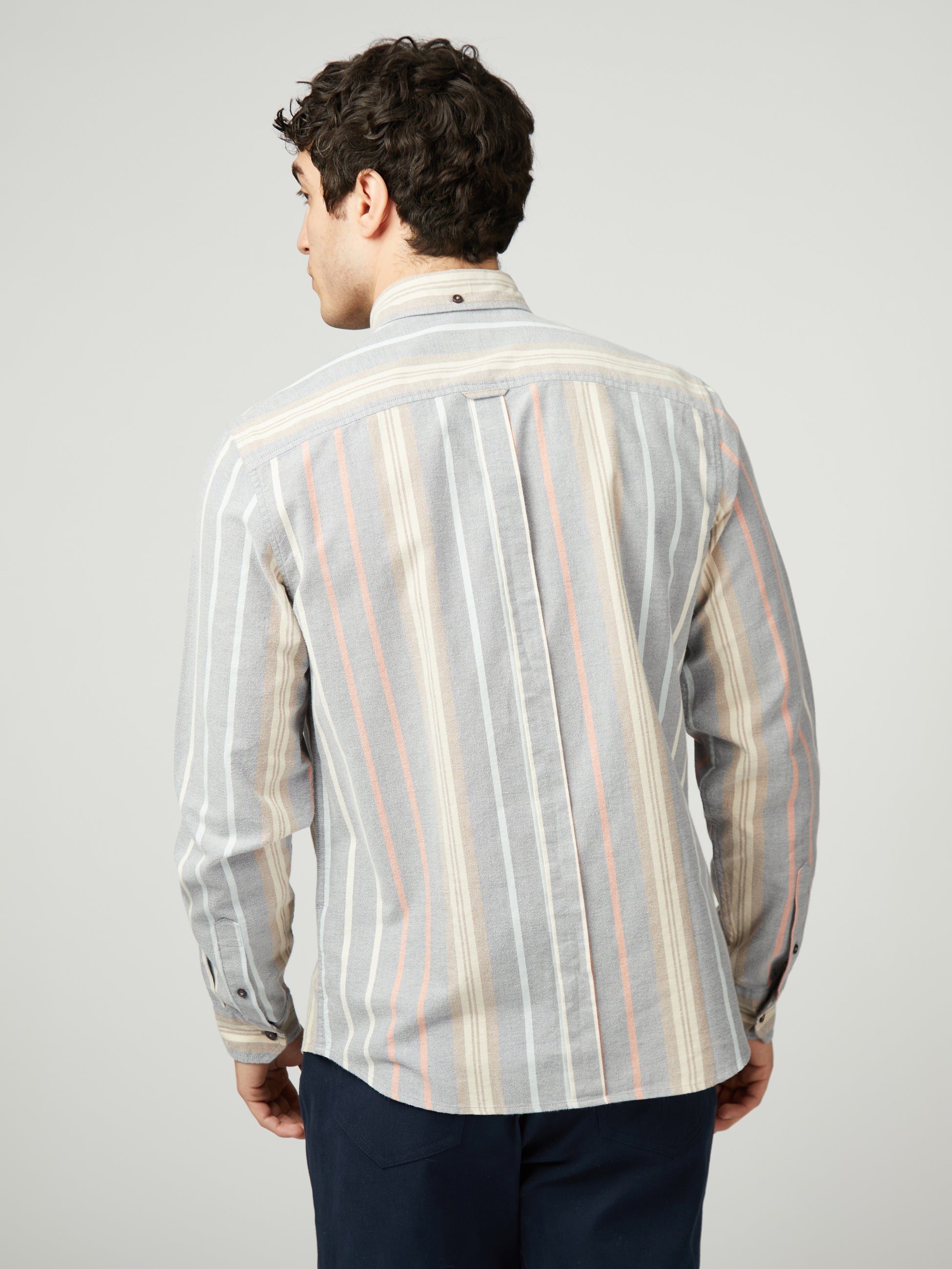 Asymmetric Stripe Oxford - Moon Indigo