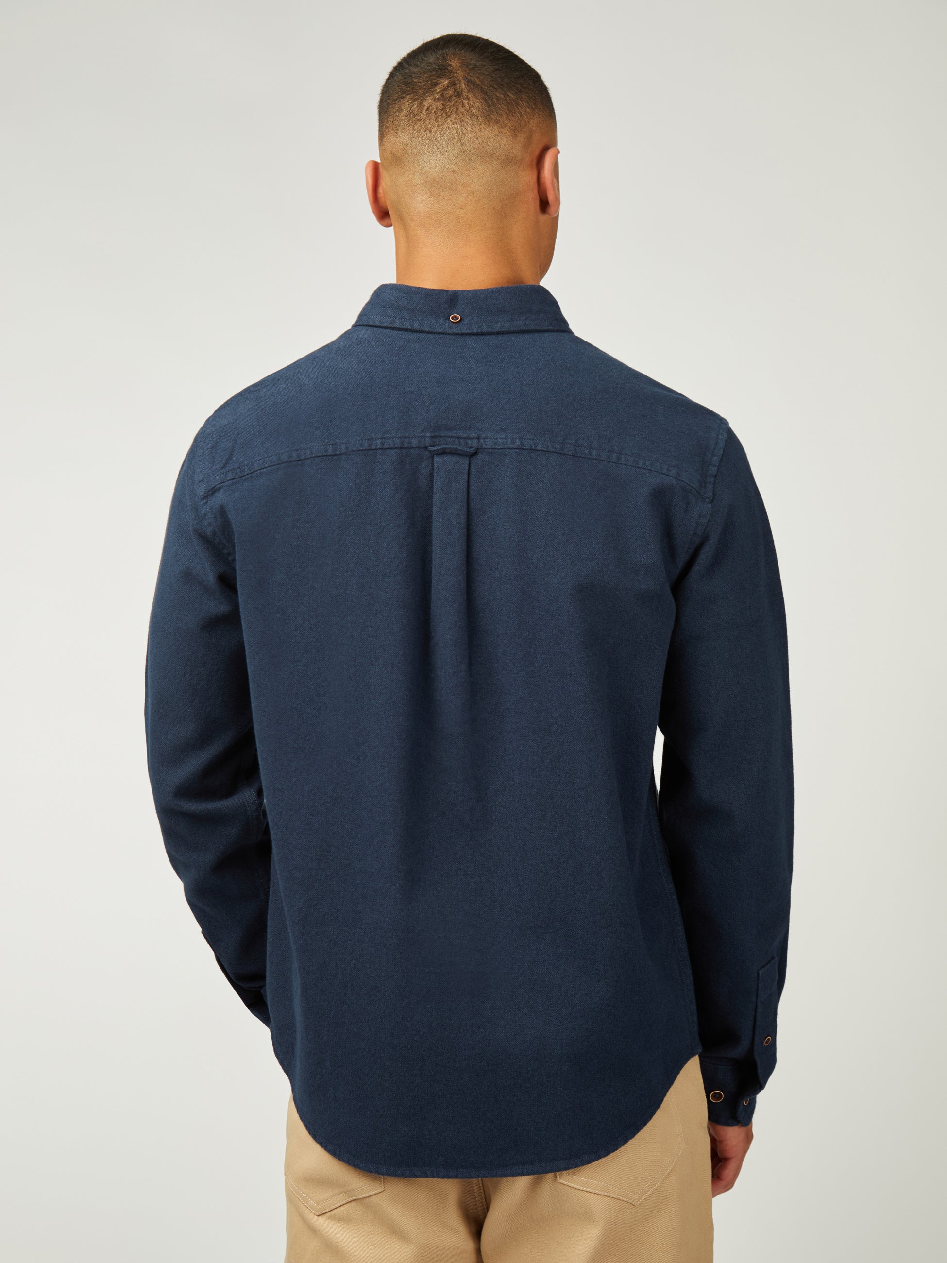 Brushed Overshirt - Dark navy