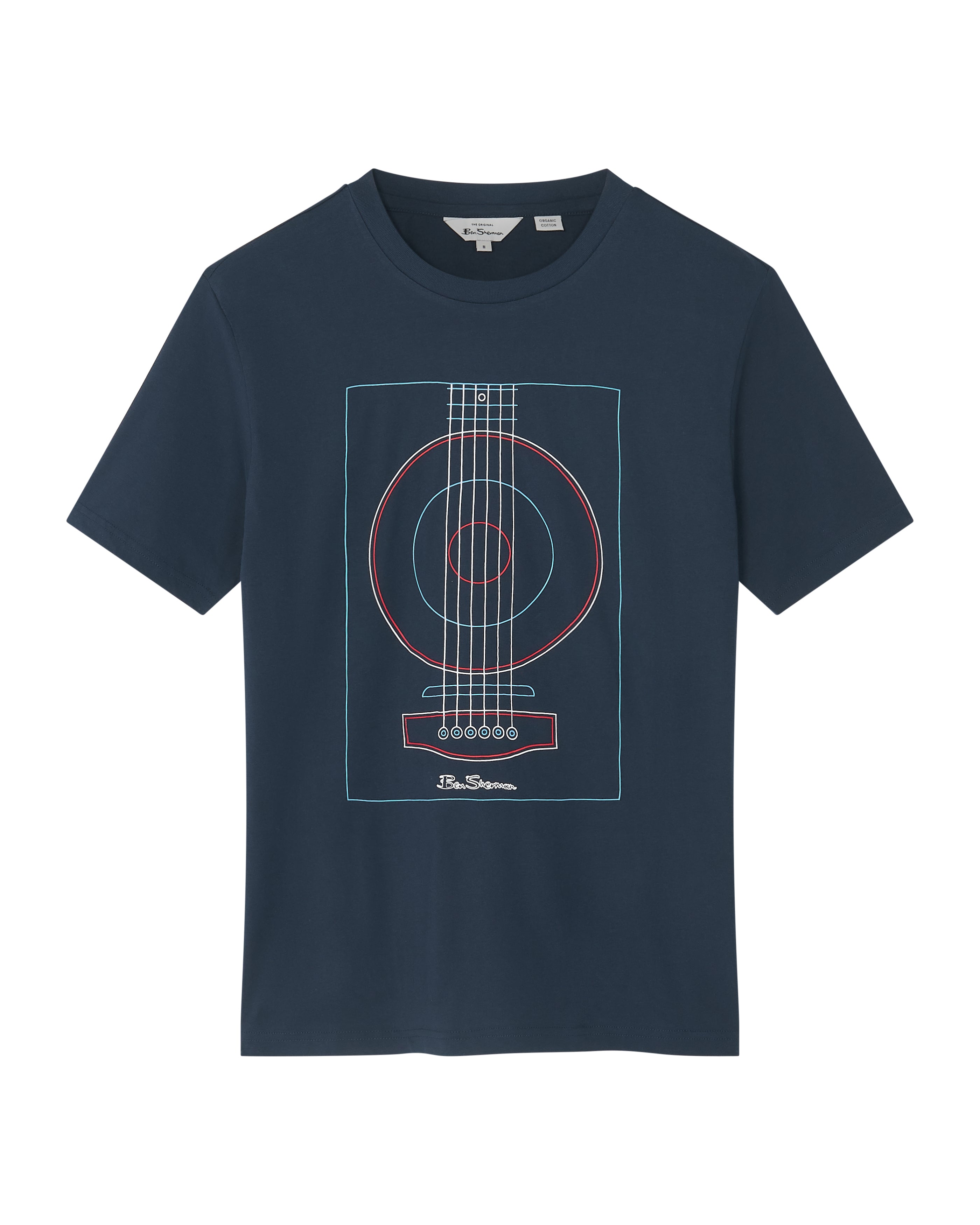 Linear Guitar Print - Dark Navy