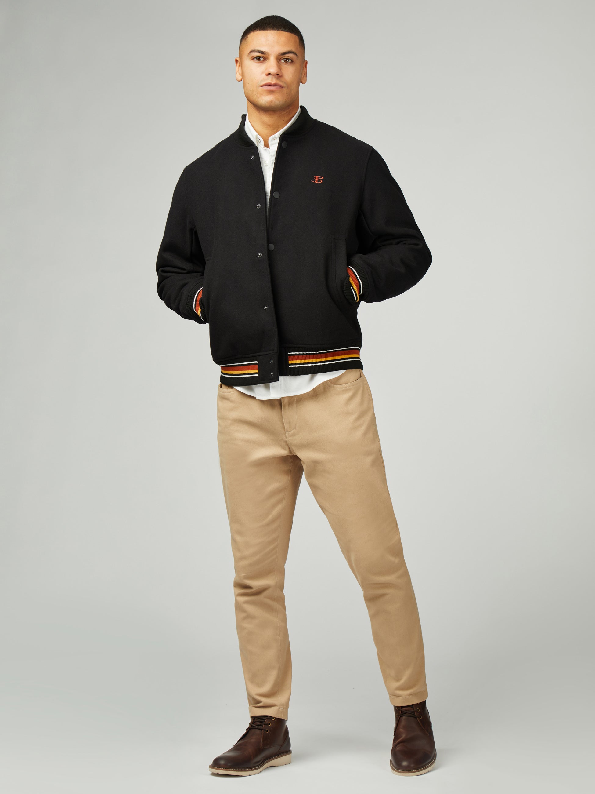 B By Ben Sherman Wool College Jacket - Black