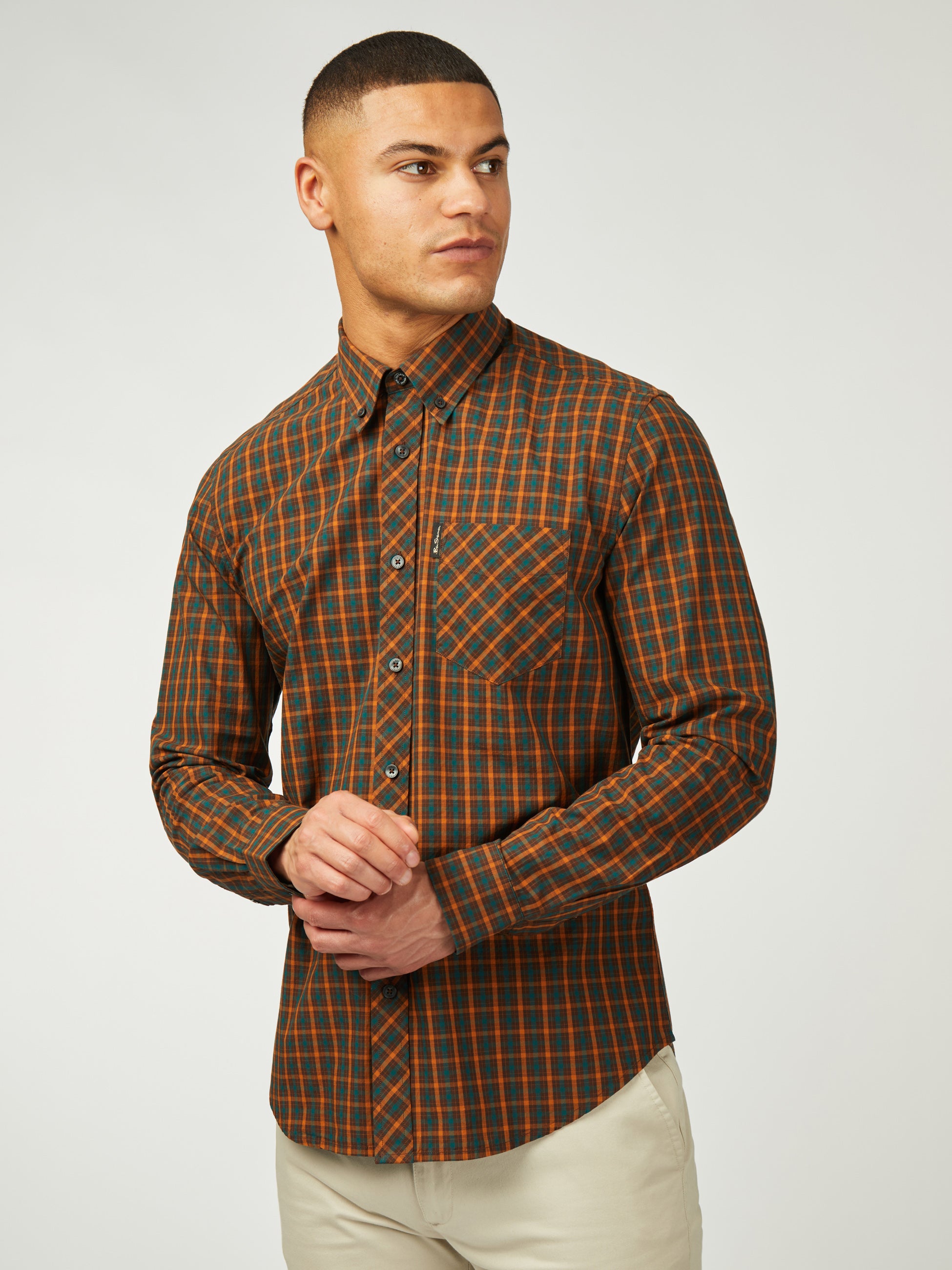 Signature House Check Long Sleeve - Orange