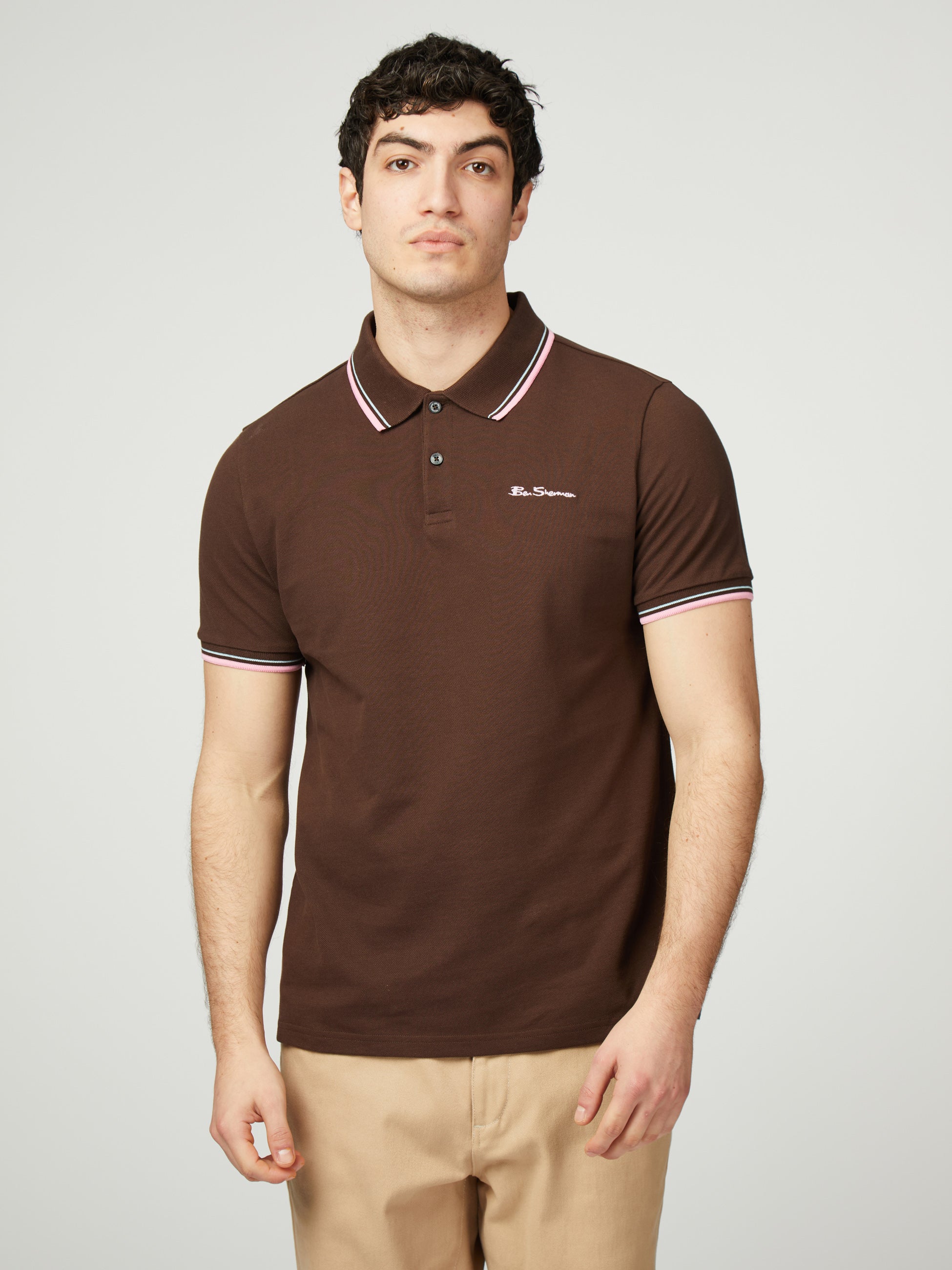 Signature Pique Polo - Dark Brown