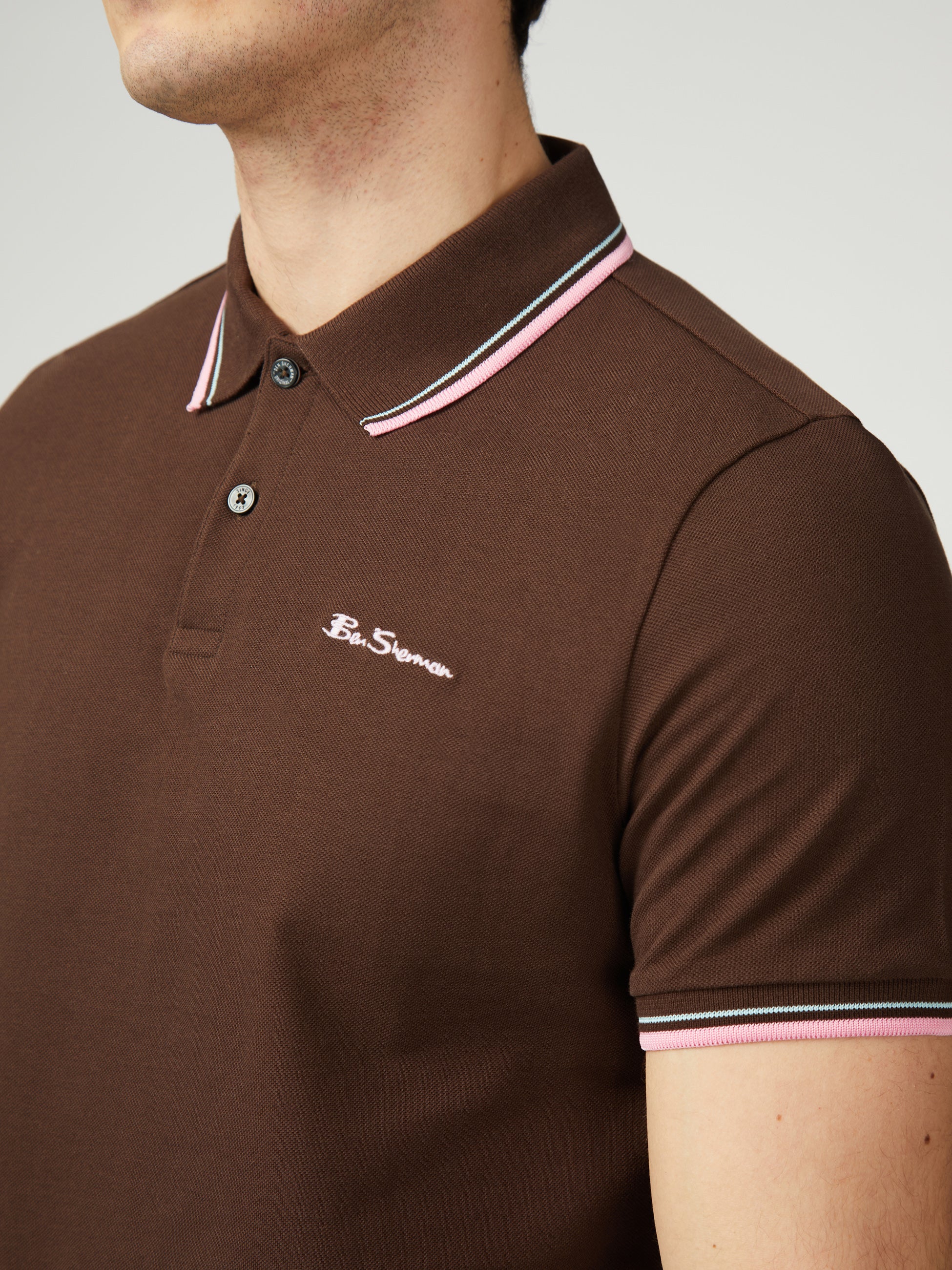 Signature Pique Polo - Dark Brown