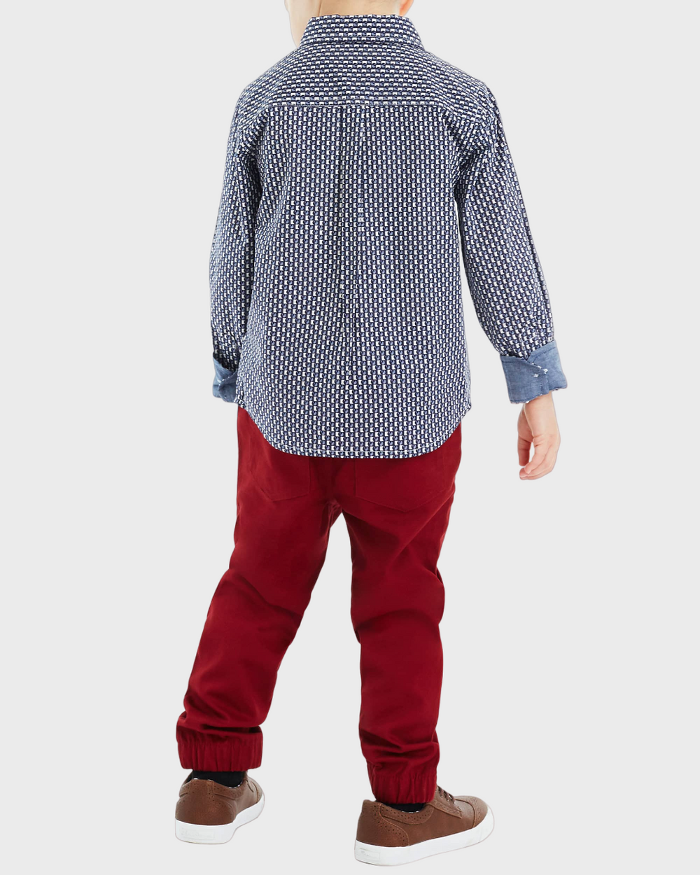 Boys Button-Down Shirt & Pant Set (Sizes 4-7)