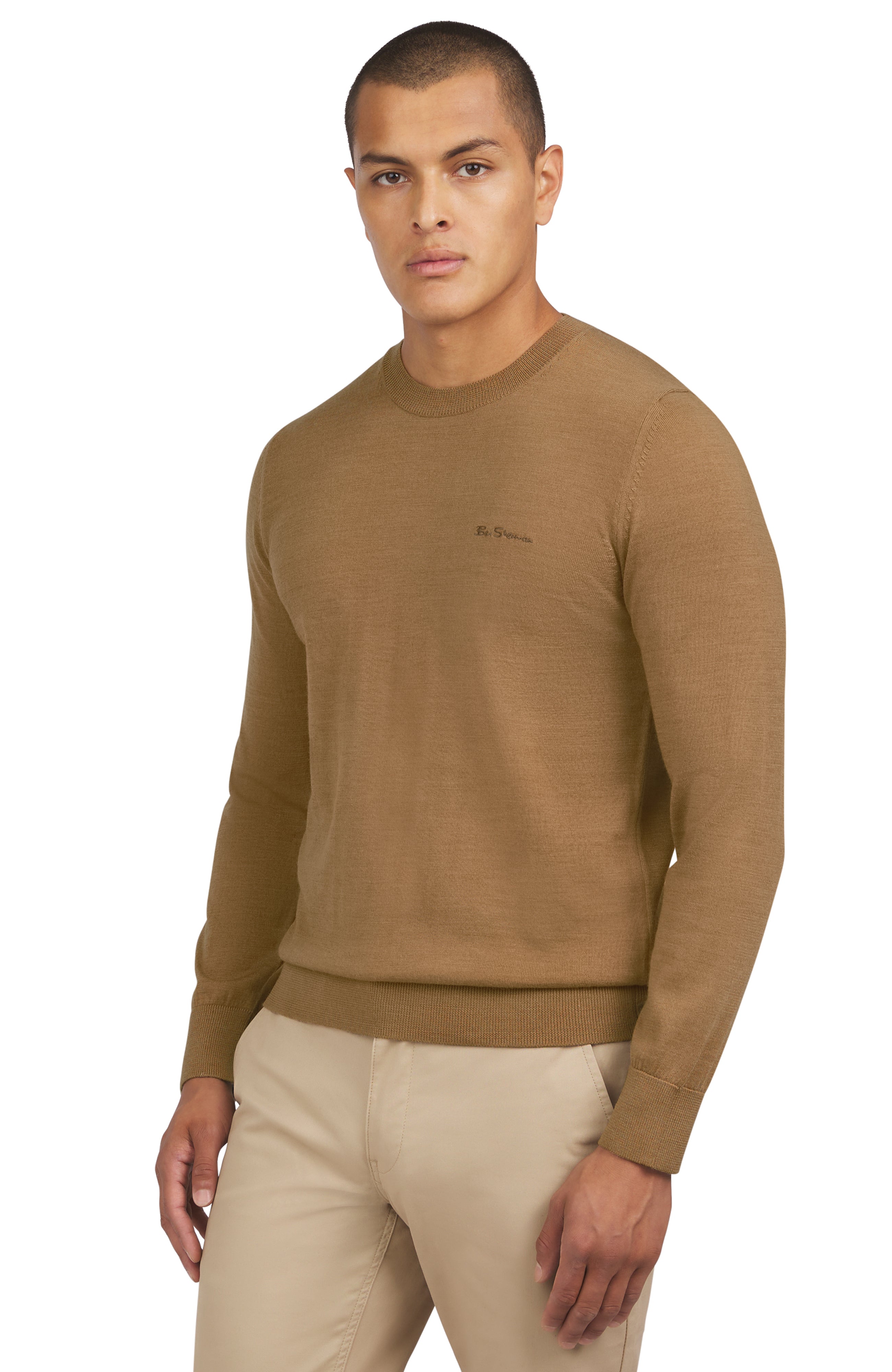 Merino Crew - Light Brown