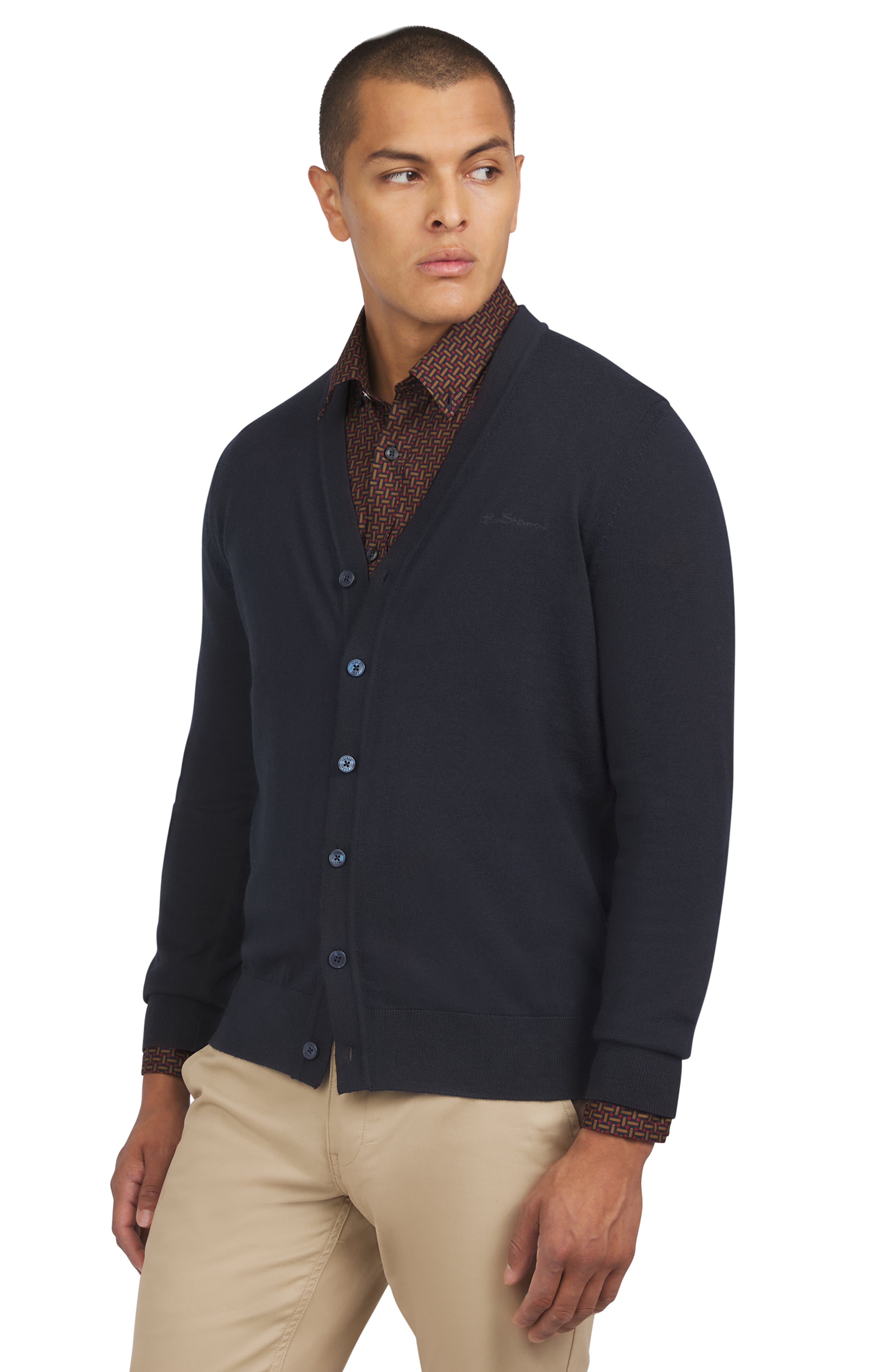 Merino Cardigan - Dark Navy