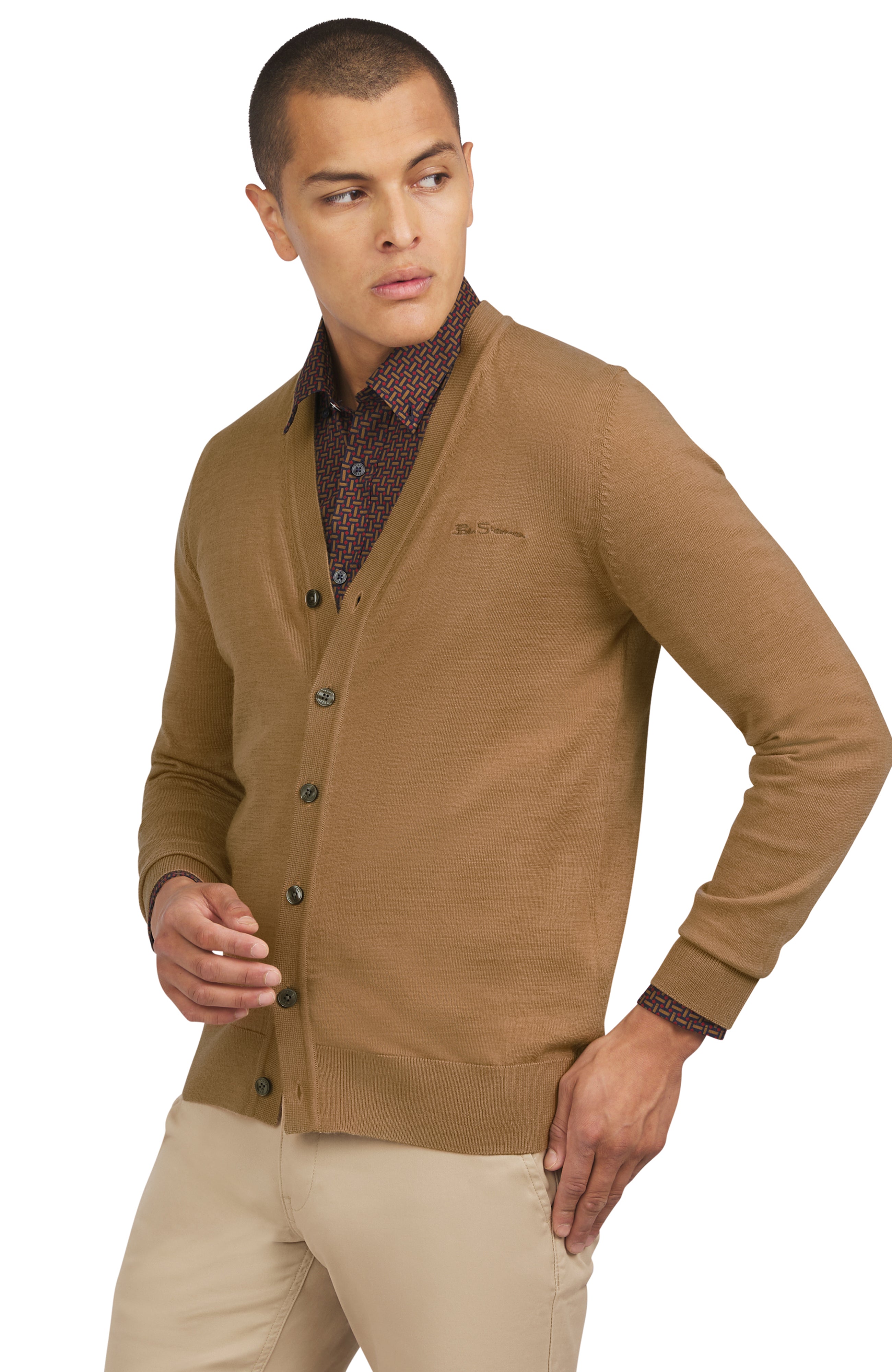 Merino Cardigan - Light Brown