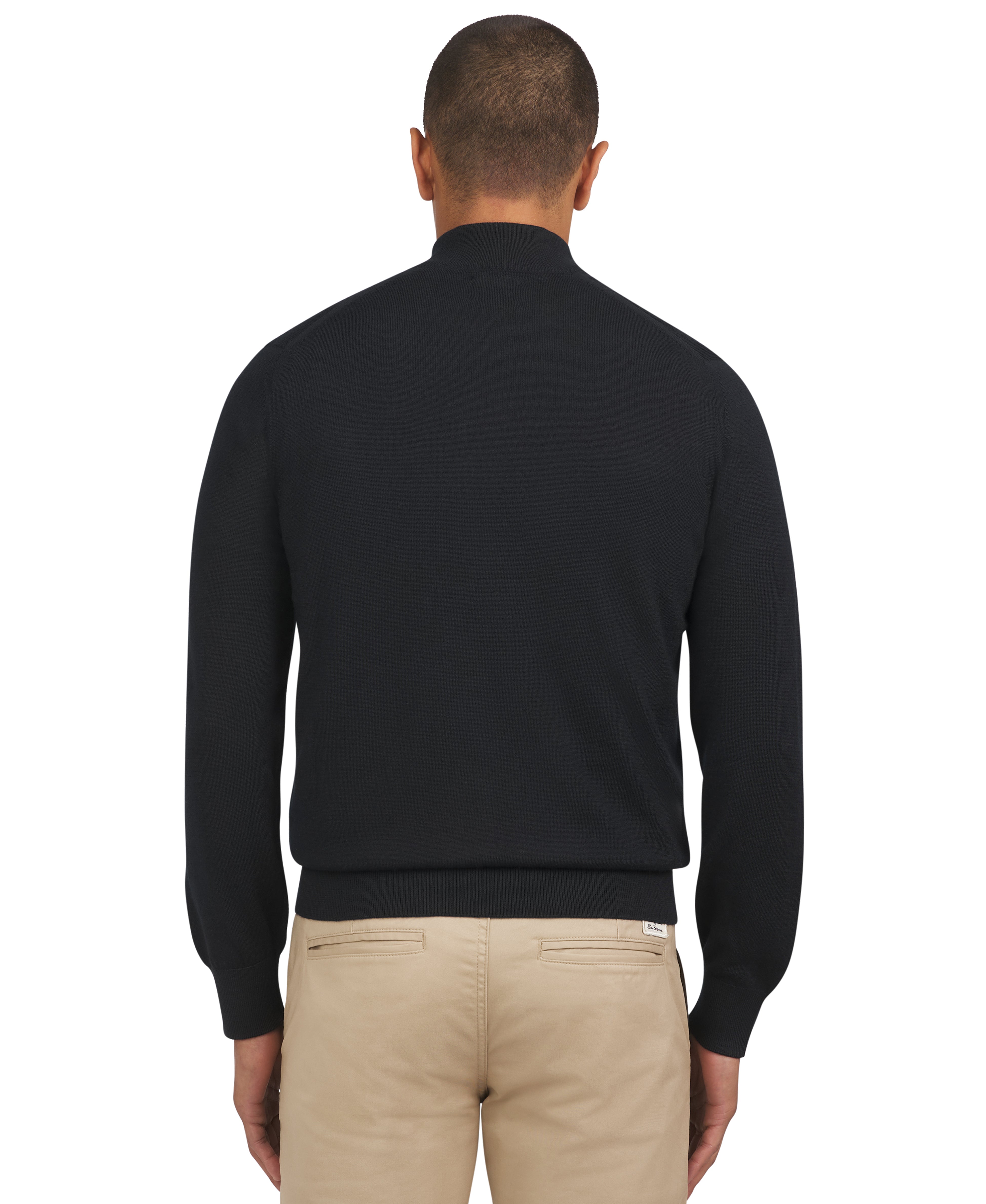 Merino Half Zip - Black