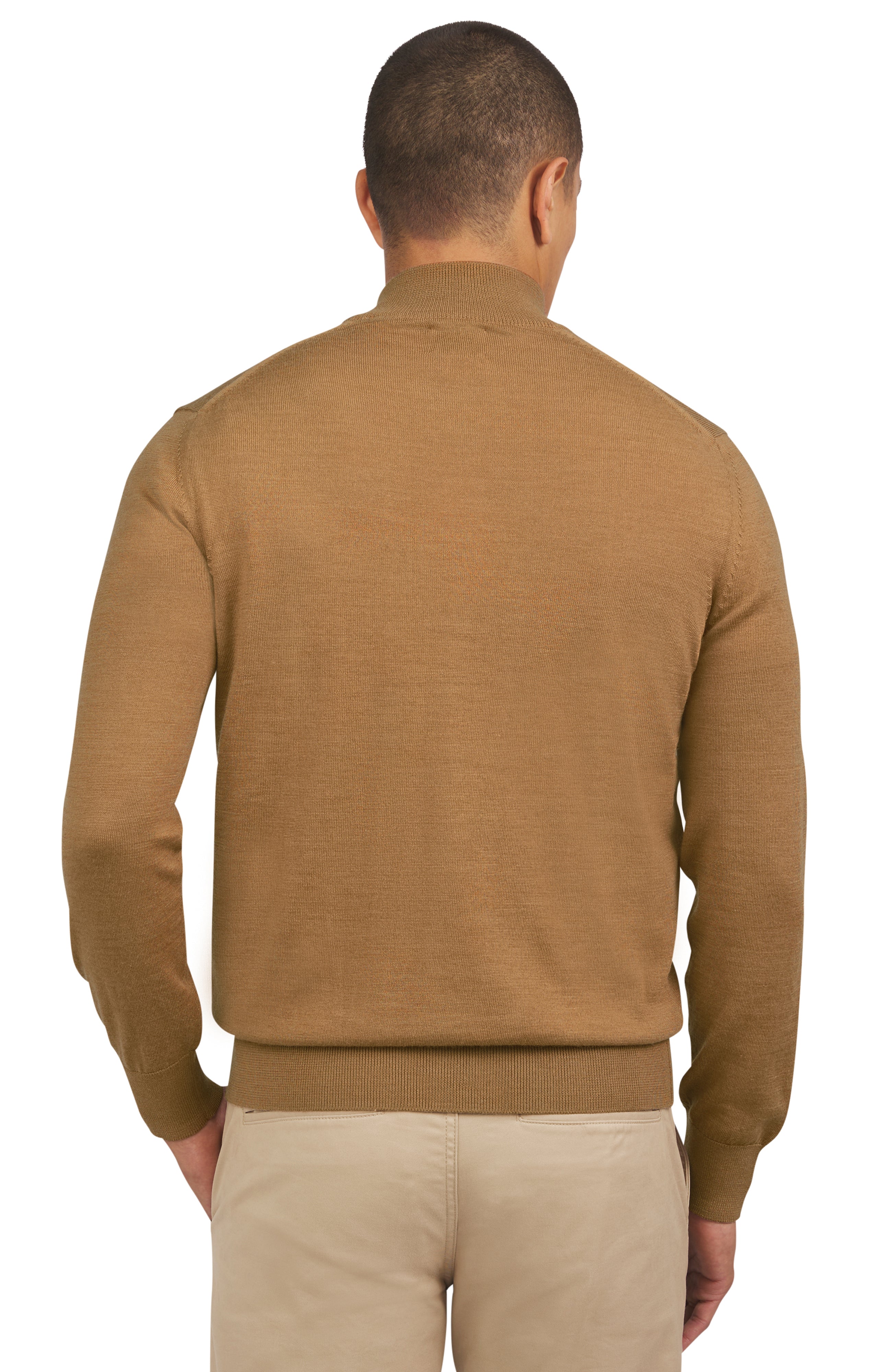 Merino Half Zip - Light Brown