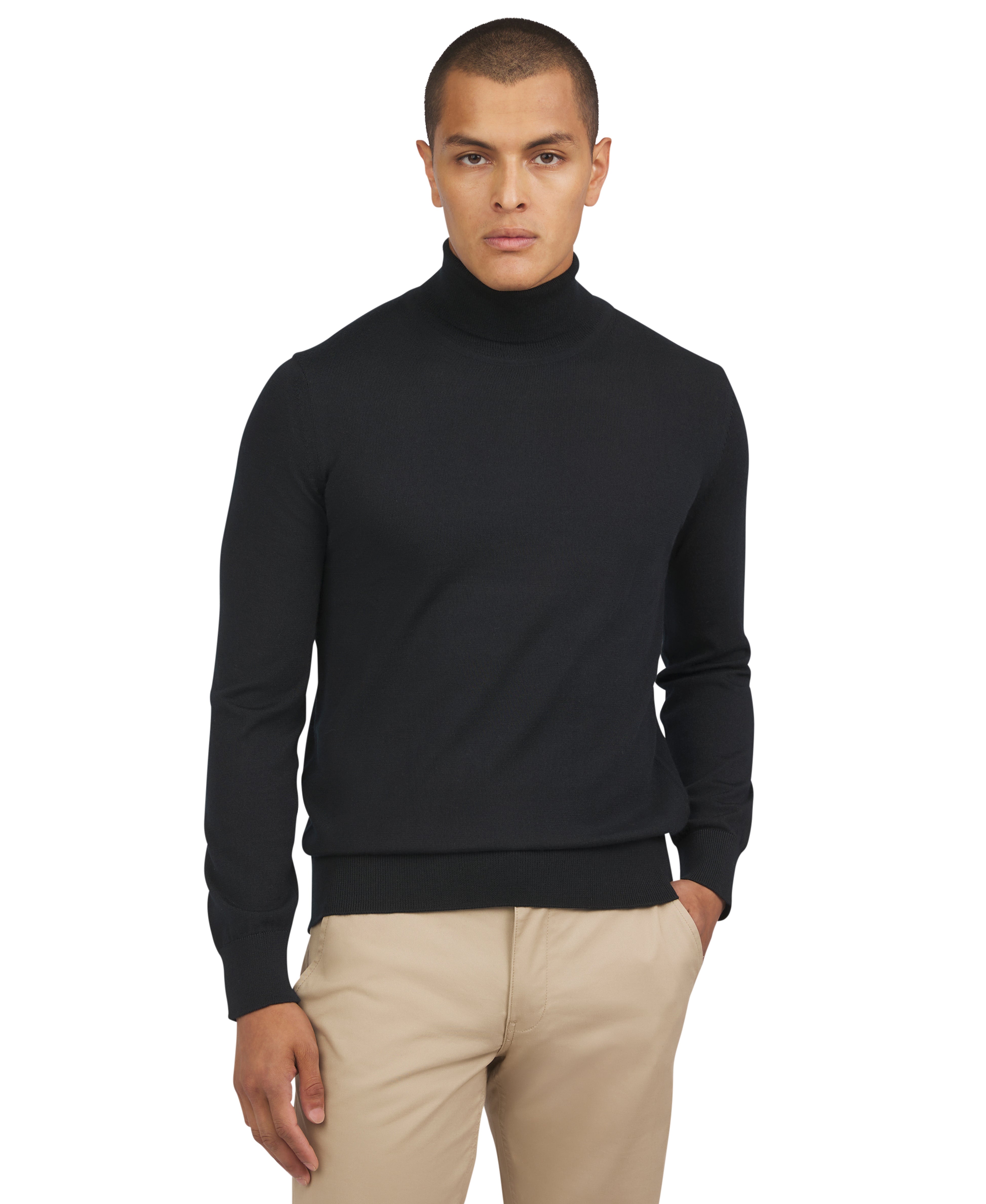 Merino Roll Neck - Black