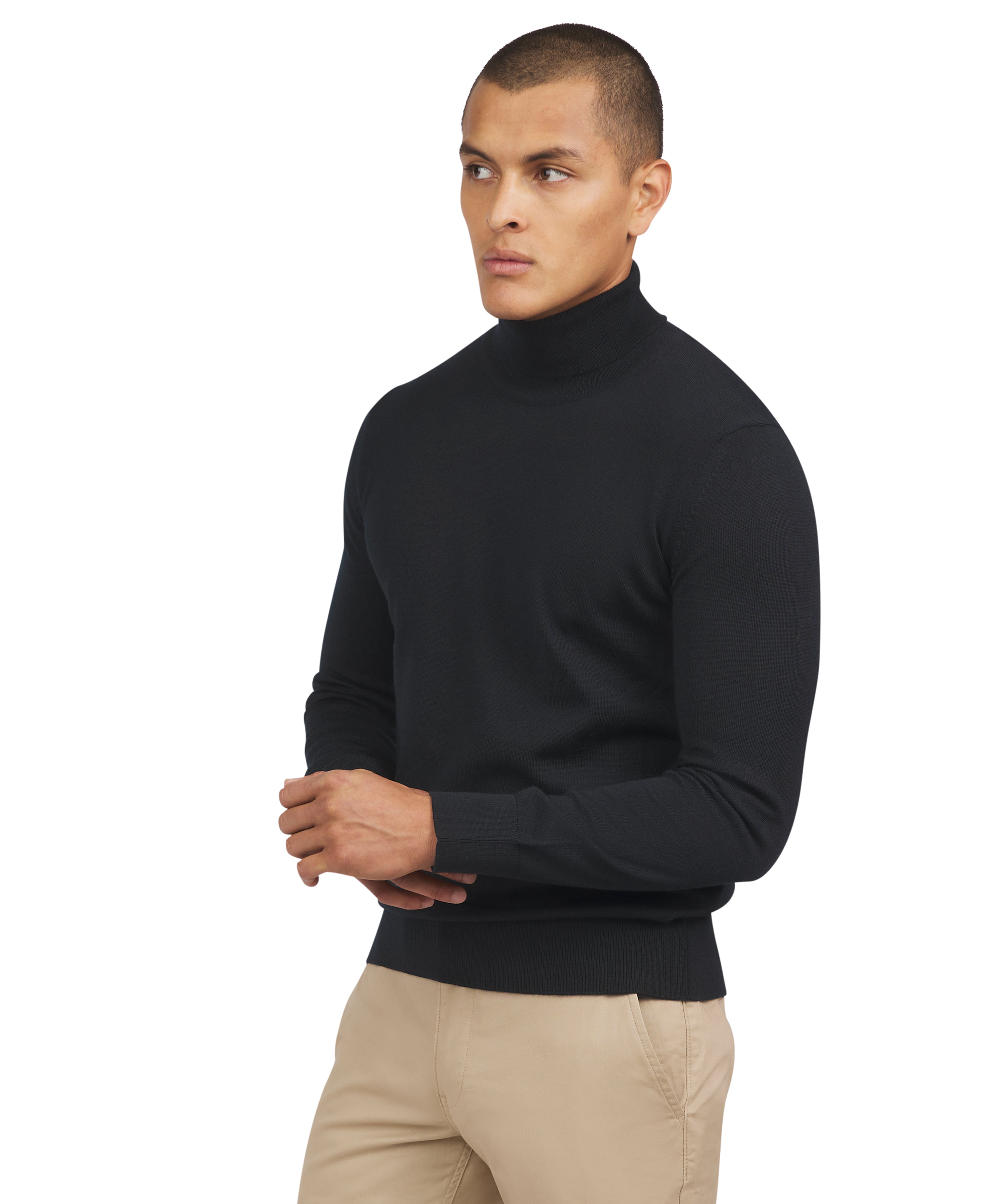 Merino Roll Neck - Black