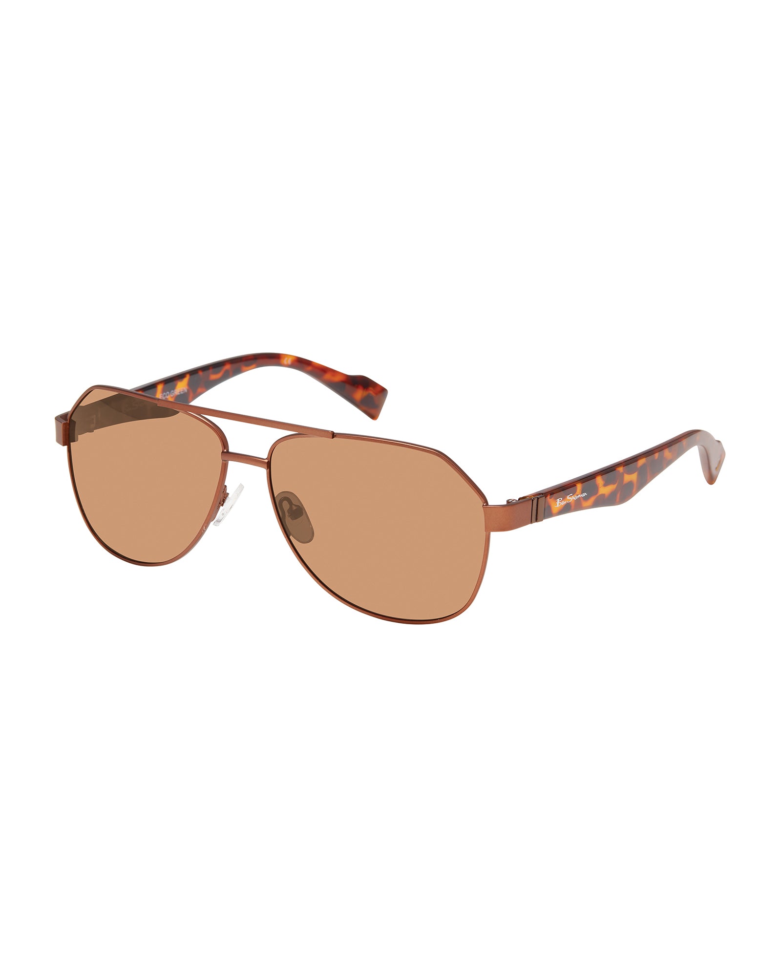 Alfie Polarized Aviator Sunglasses - Matte Brown