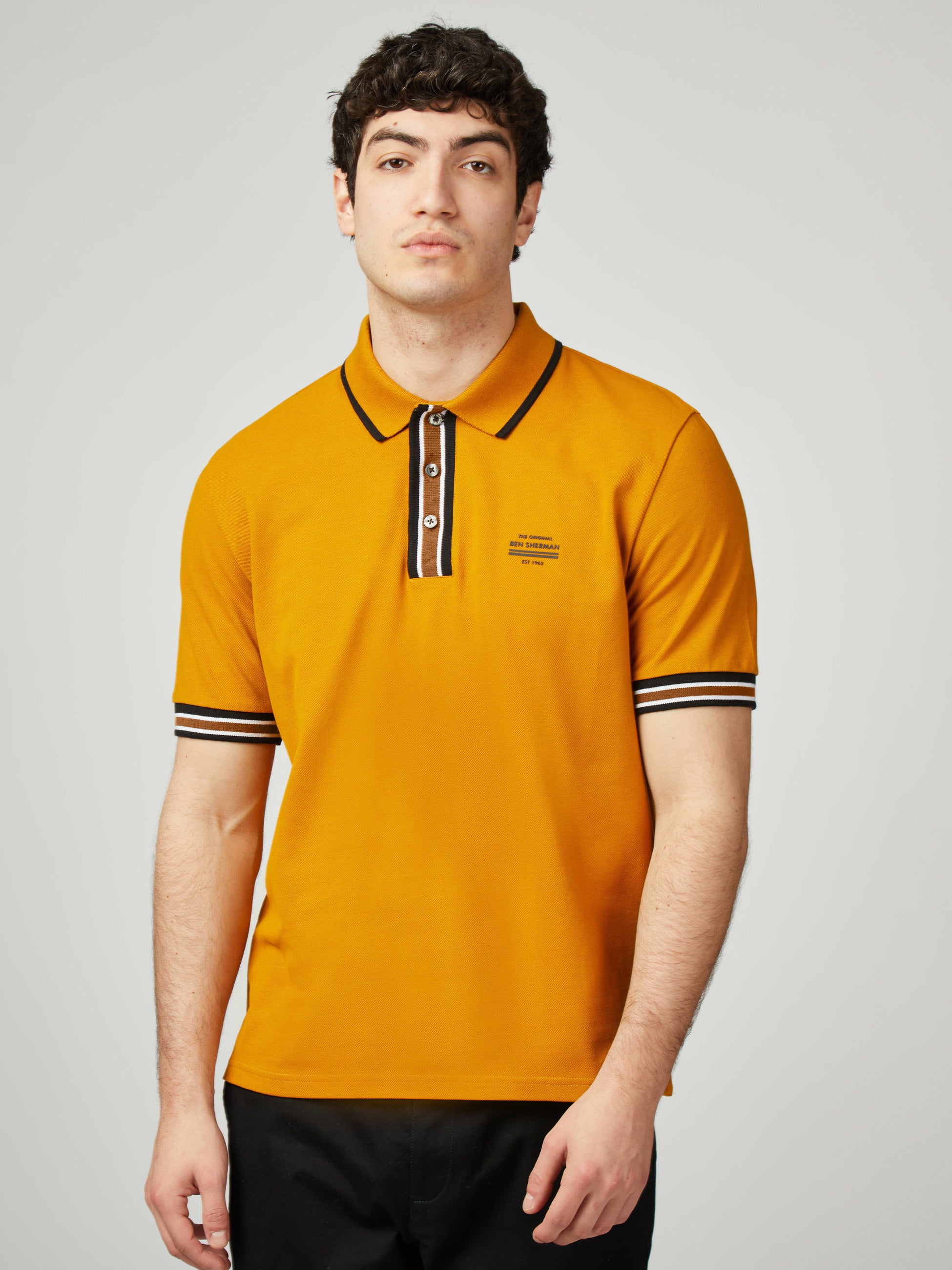 Placket Interest Polo - Antique Gold