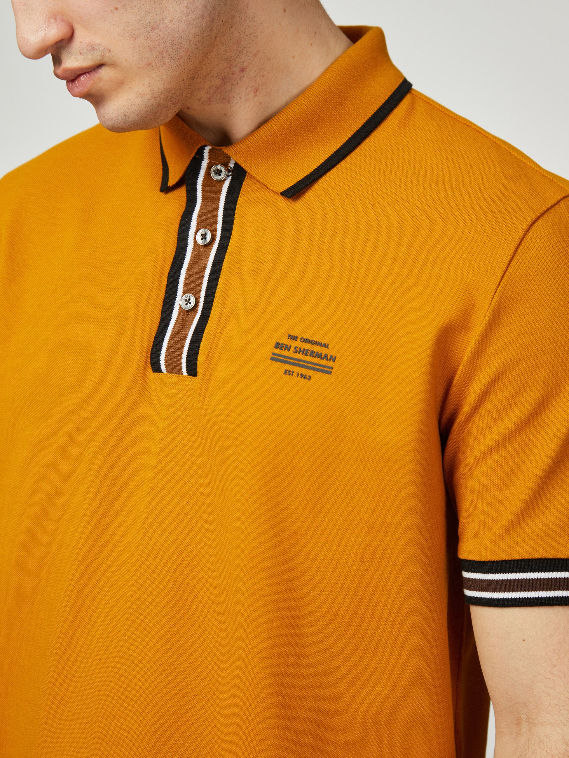 Placket Interest Polo - Antique Gold