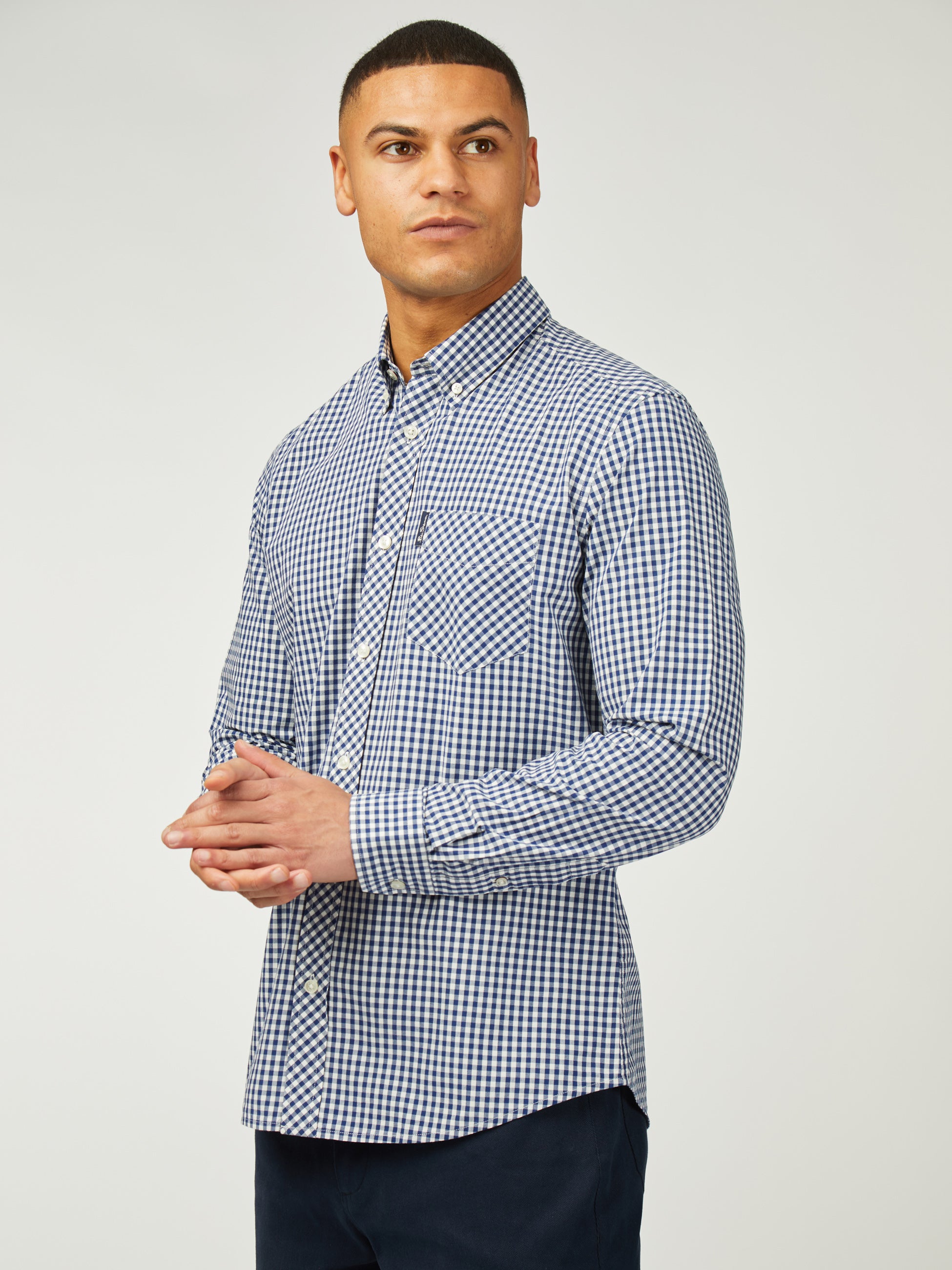 Signature Gingham Long Sleeve - Dark Blue