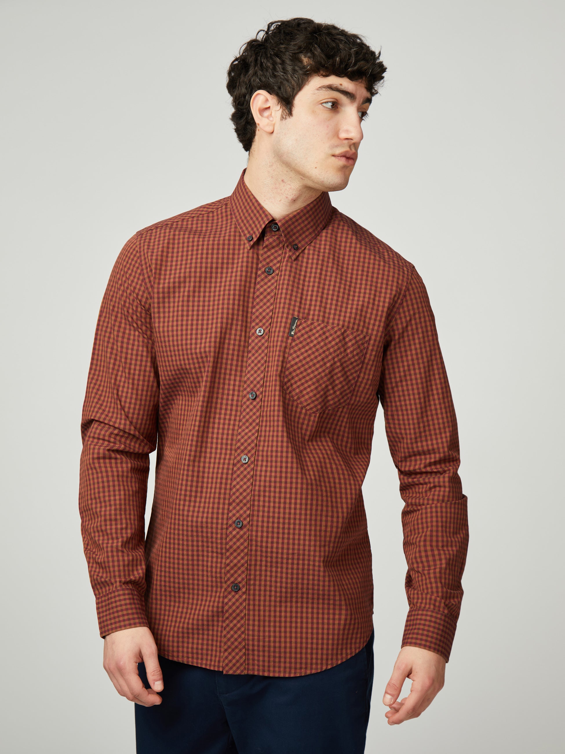 Signature Gingham Long Sleeve - Wine