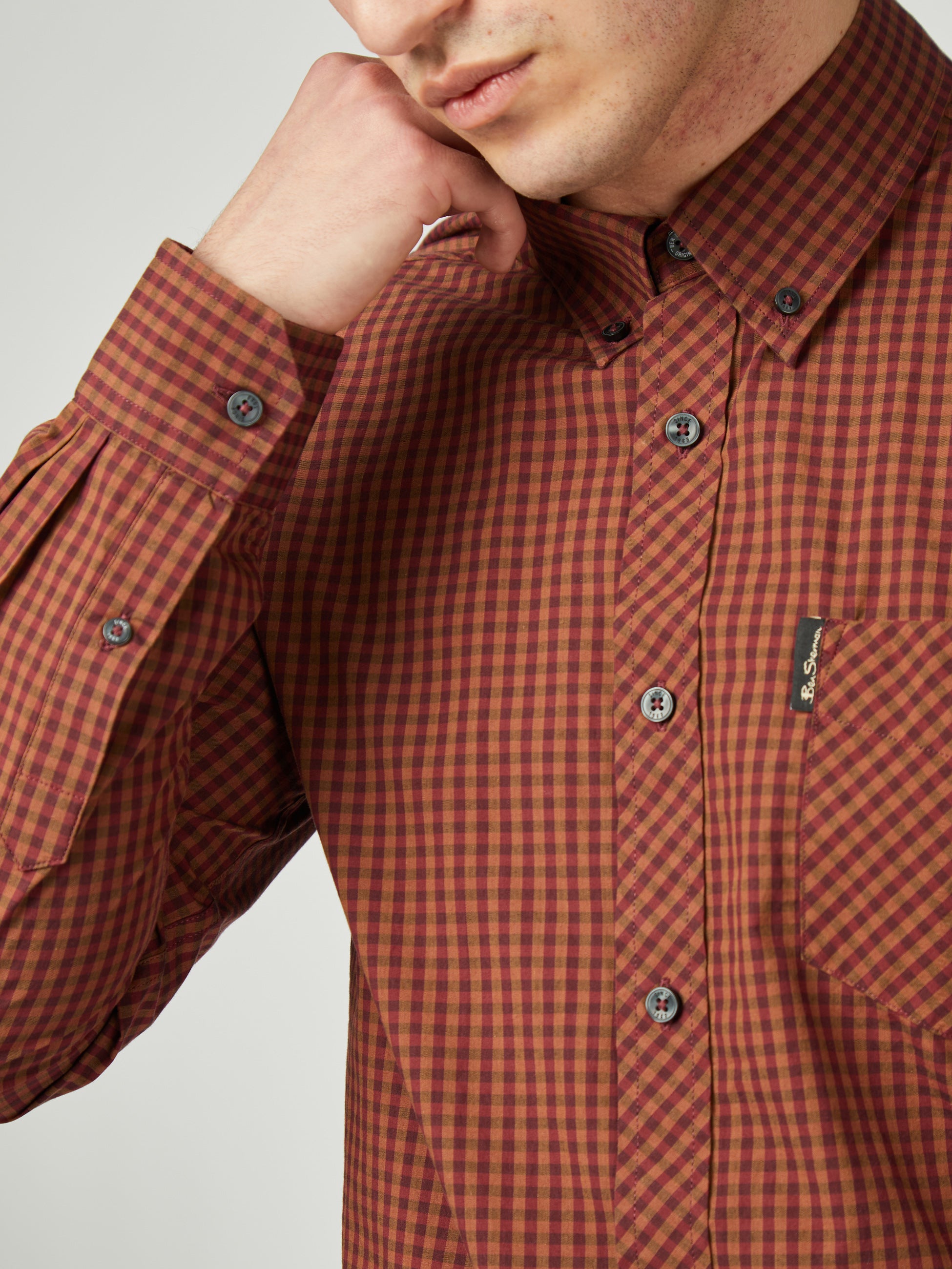 Signature Gingham Long Sleeve - Wine