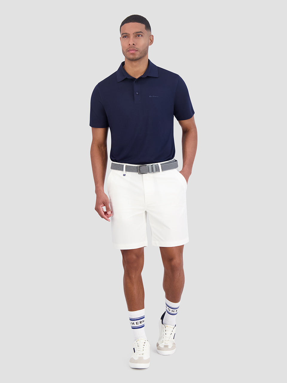 Solid Air Pique Sports Fit Polo - Navy