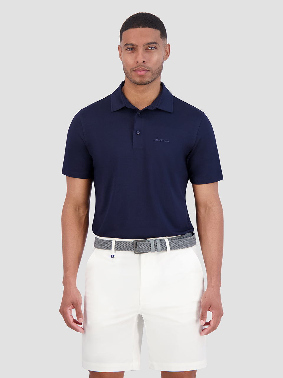 Solid Air Pique Sports Fit Polo - Navy