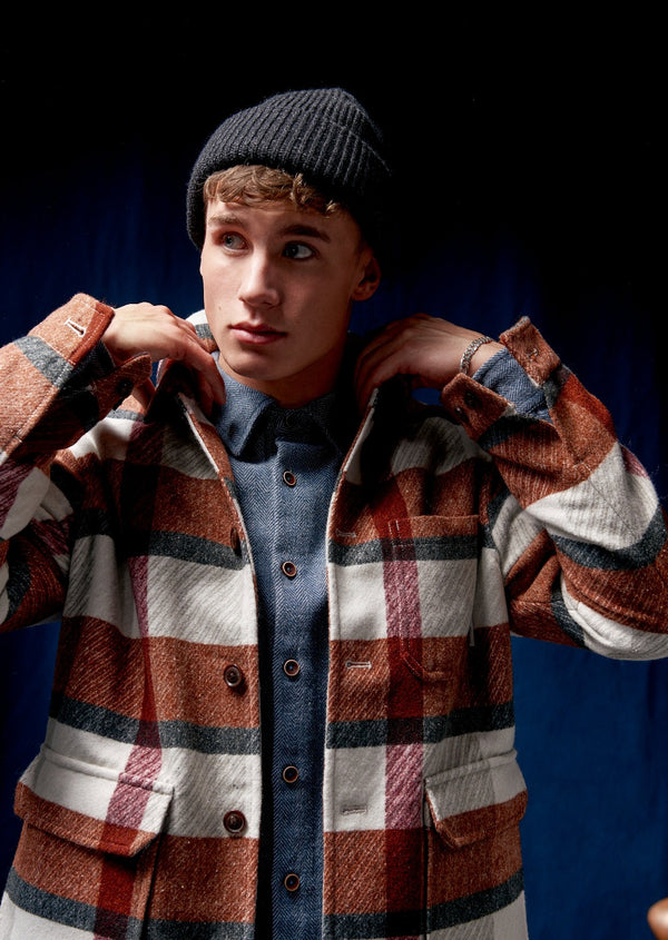 Plaid Workers Jacket - Burnt Orange - Ben Sherman