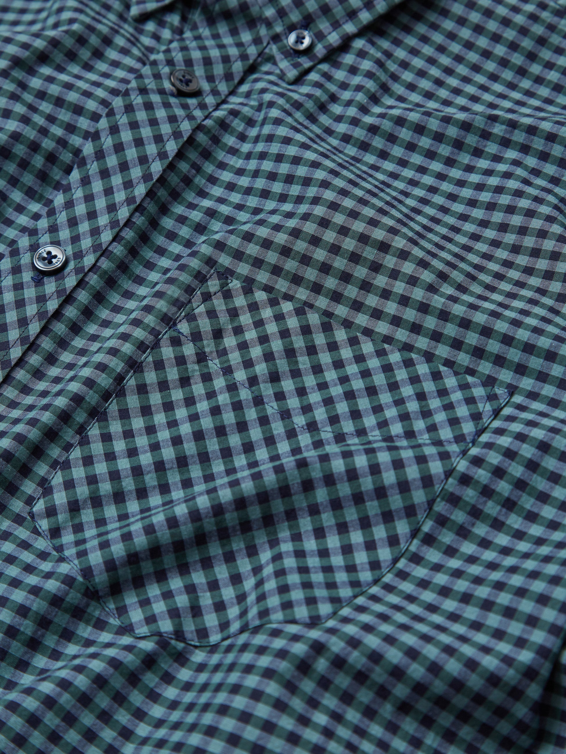 Signature Long-Sleeve Gingham Shirt - Dark Emerald