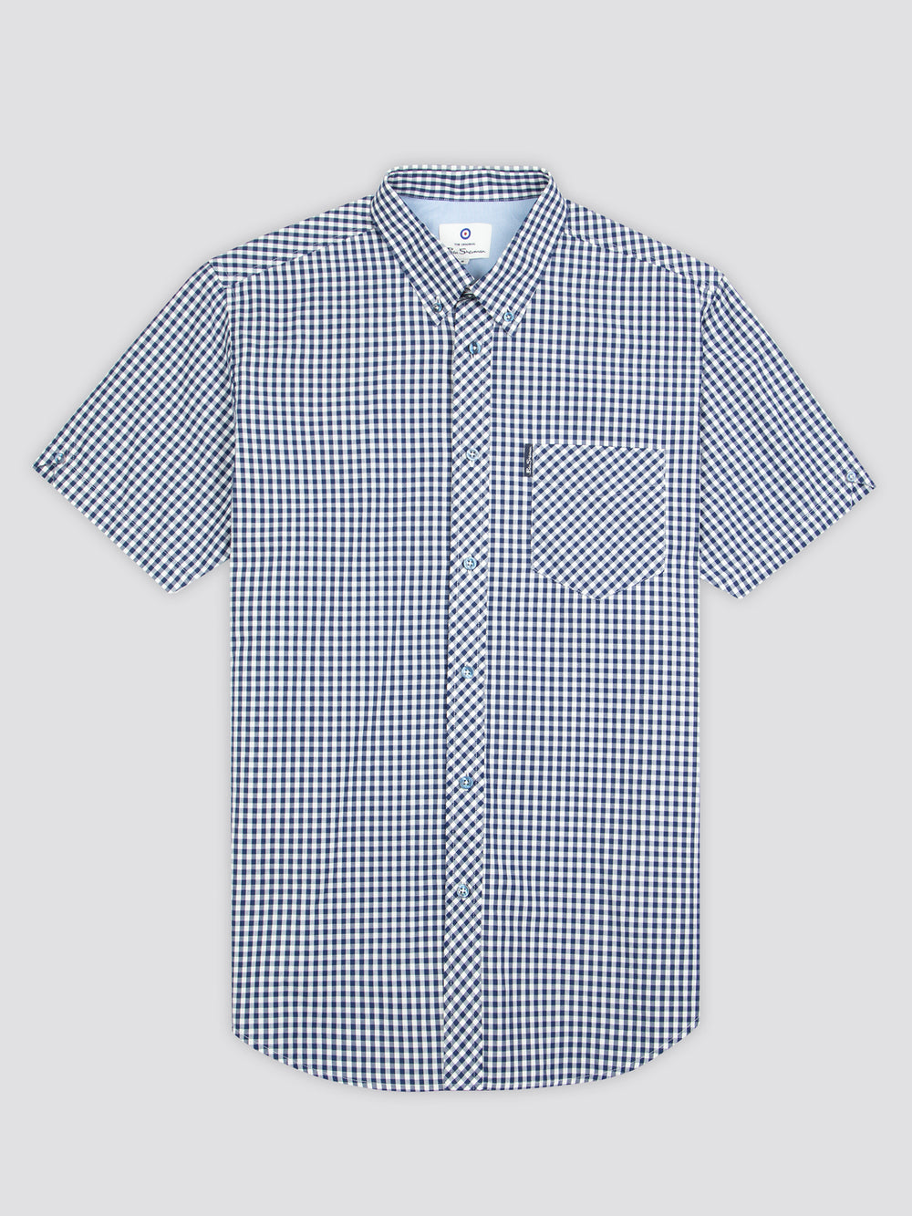 Signature Short-Sleeve Gingham Shirt - Dark Blue - Ben Sherman