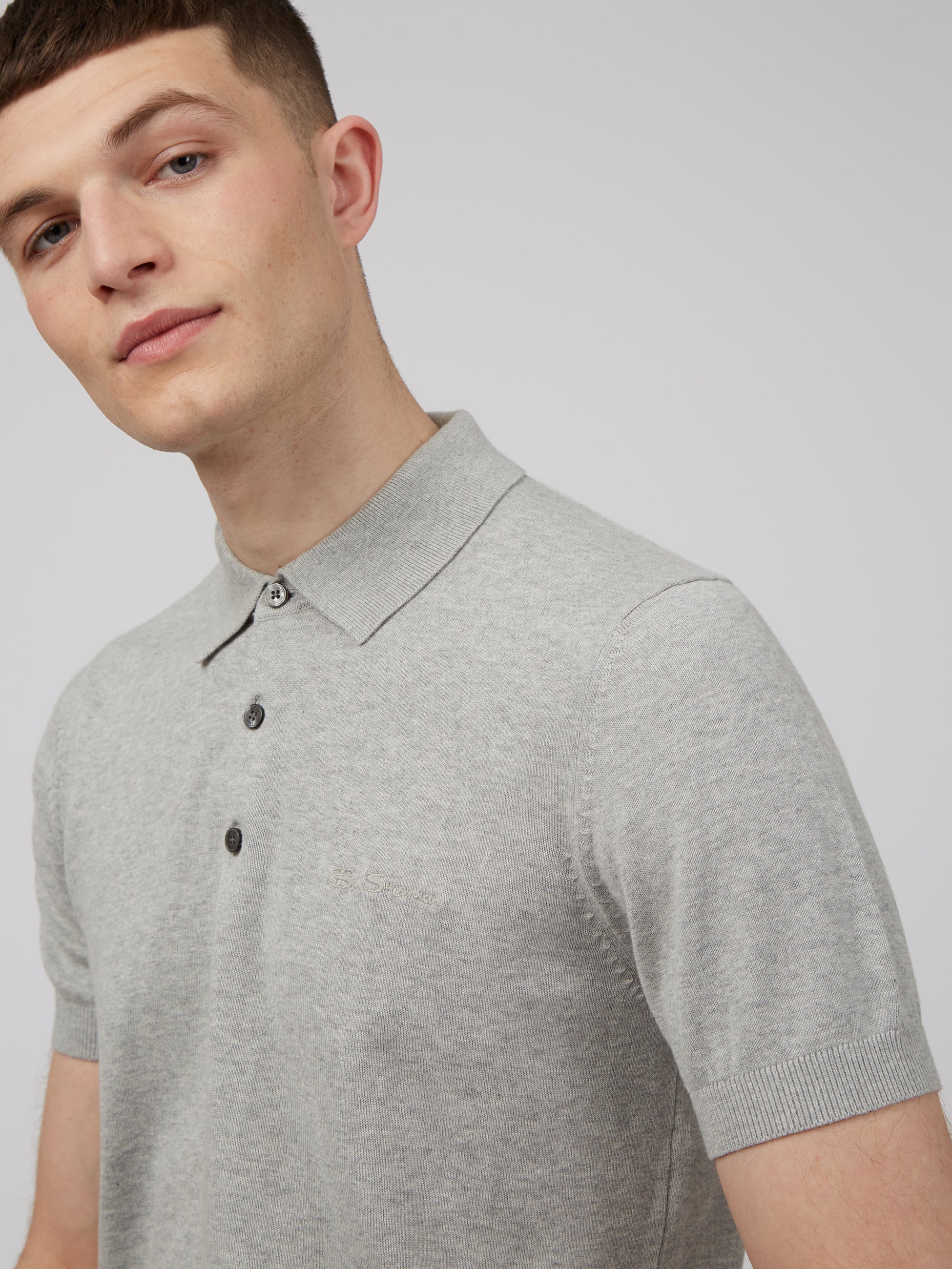 Signature Knit Polo - Steel