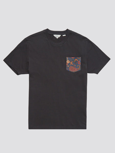 Organic Jersey Paisley Pocket Graphic Tee - Black - Ben Sherman