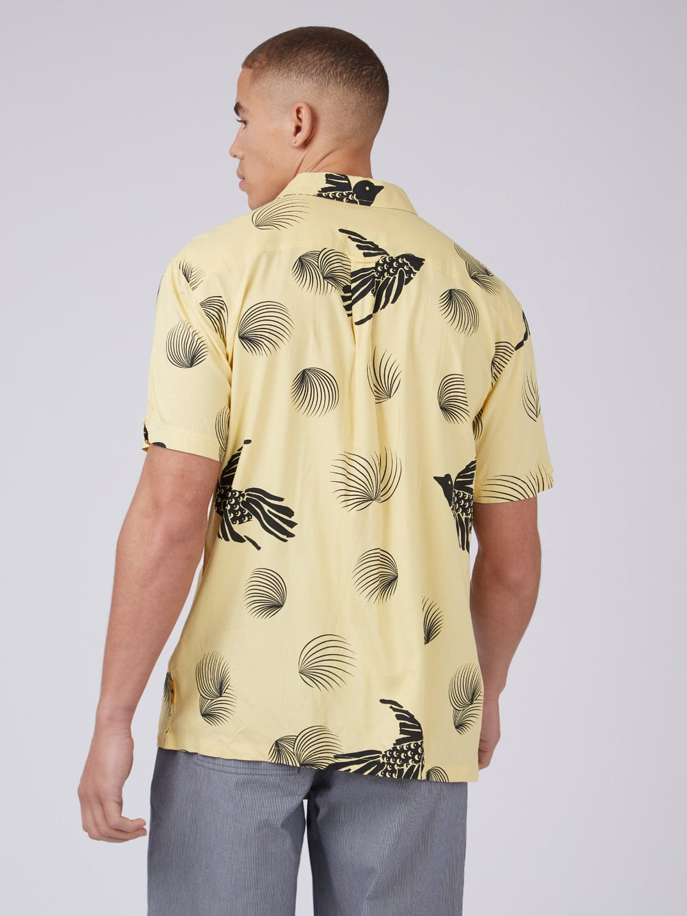 Baird B by Ben Sherman Bird Print Shirt Lemon / M