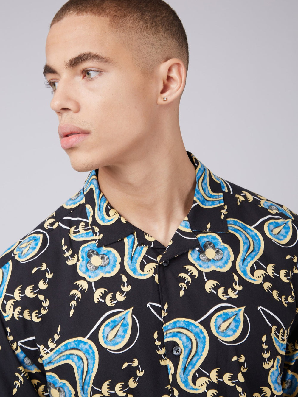 Baird B by Ben Sherman Bird Print Shirt Lemon / M