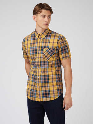 Classic Check Short-Sleeve Shirt - Gold