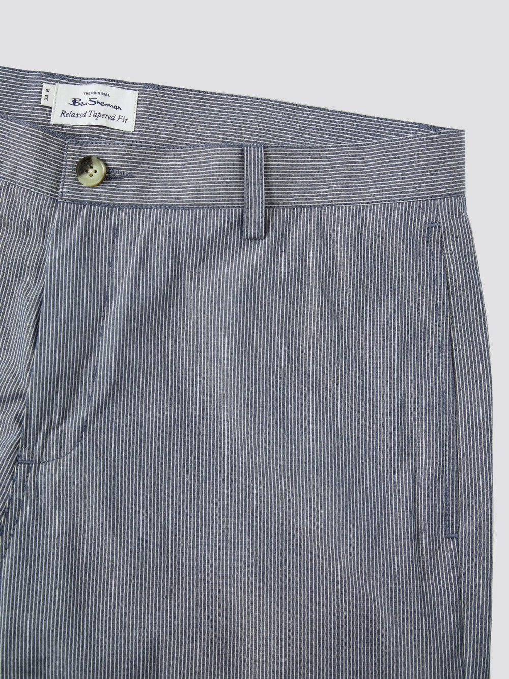 Ben Sherman Relaxed Tapered Fit Poplin Pleat Trousers