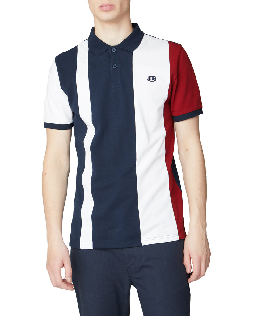 Blocked Stripe Polo Shirt - Dark Navy