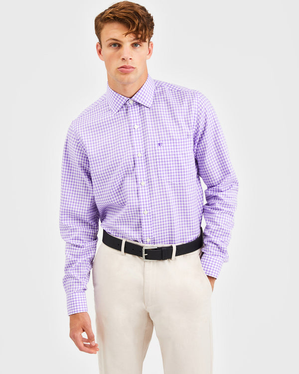 Custom Gingham Shirt - Purple