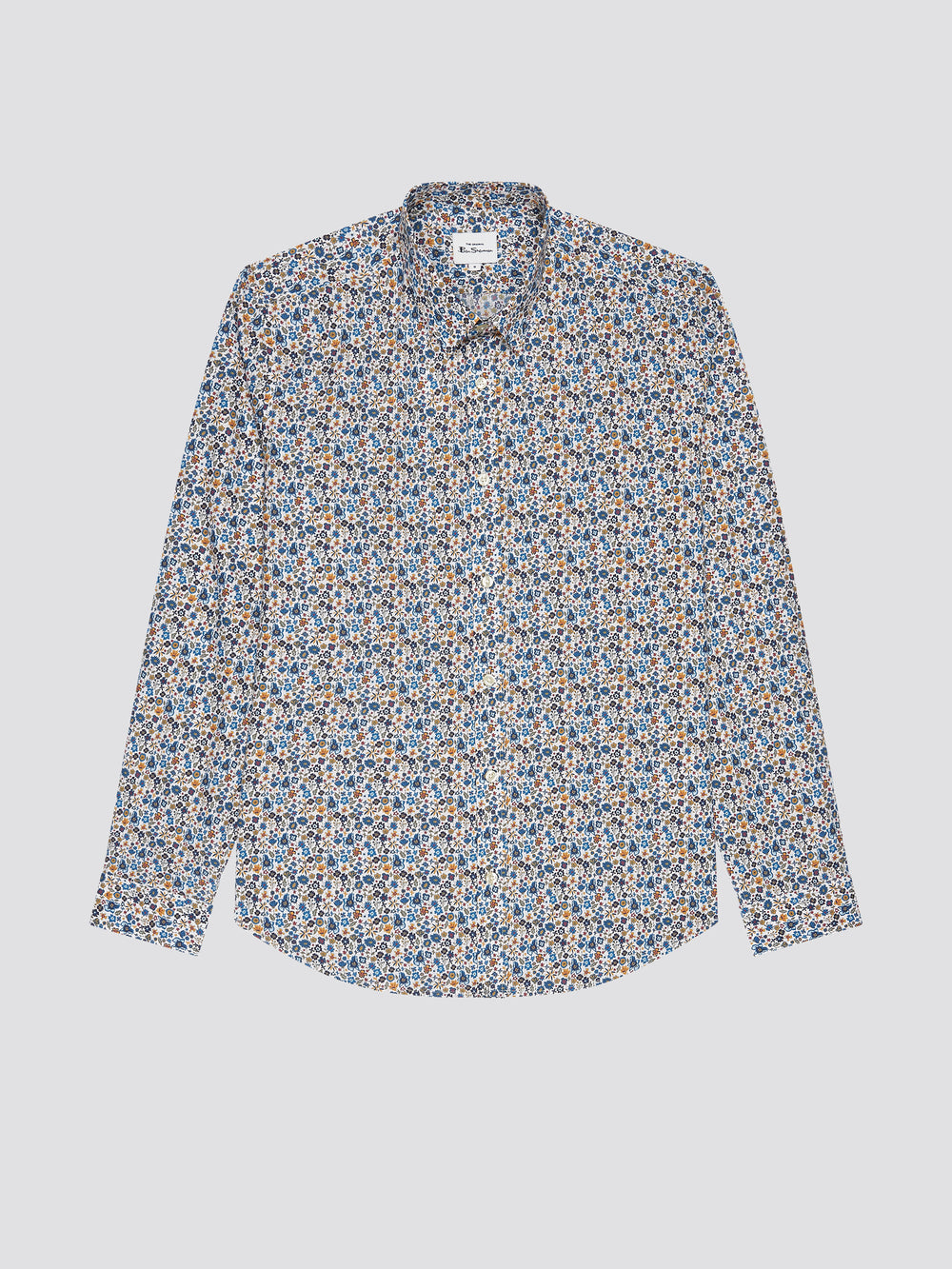 Long-Sleeve Multi-Color Floral Shirt - Ivory - Ben Sherman