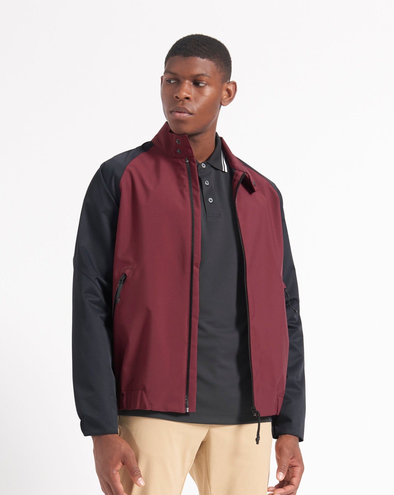 Waterproof Harrington Jacket - Burgundy