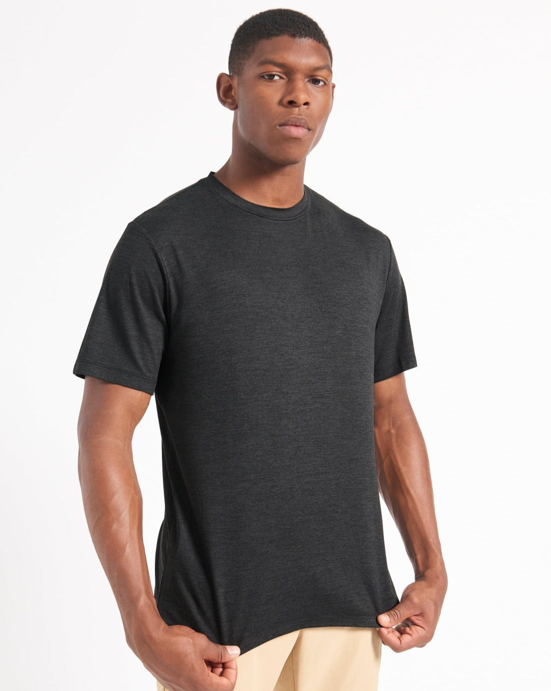 Performance Stretch Marl T-Shirt - Black