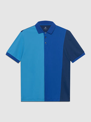 360 Motion Stretch Colorblock Polo - Blue/Navy