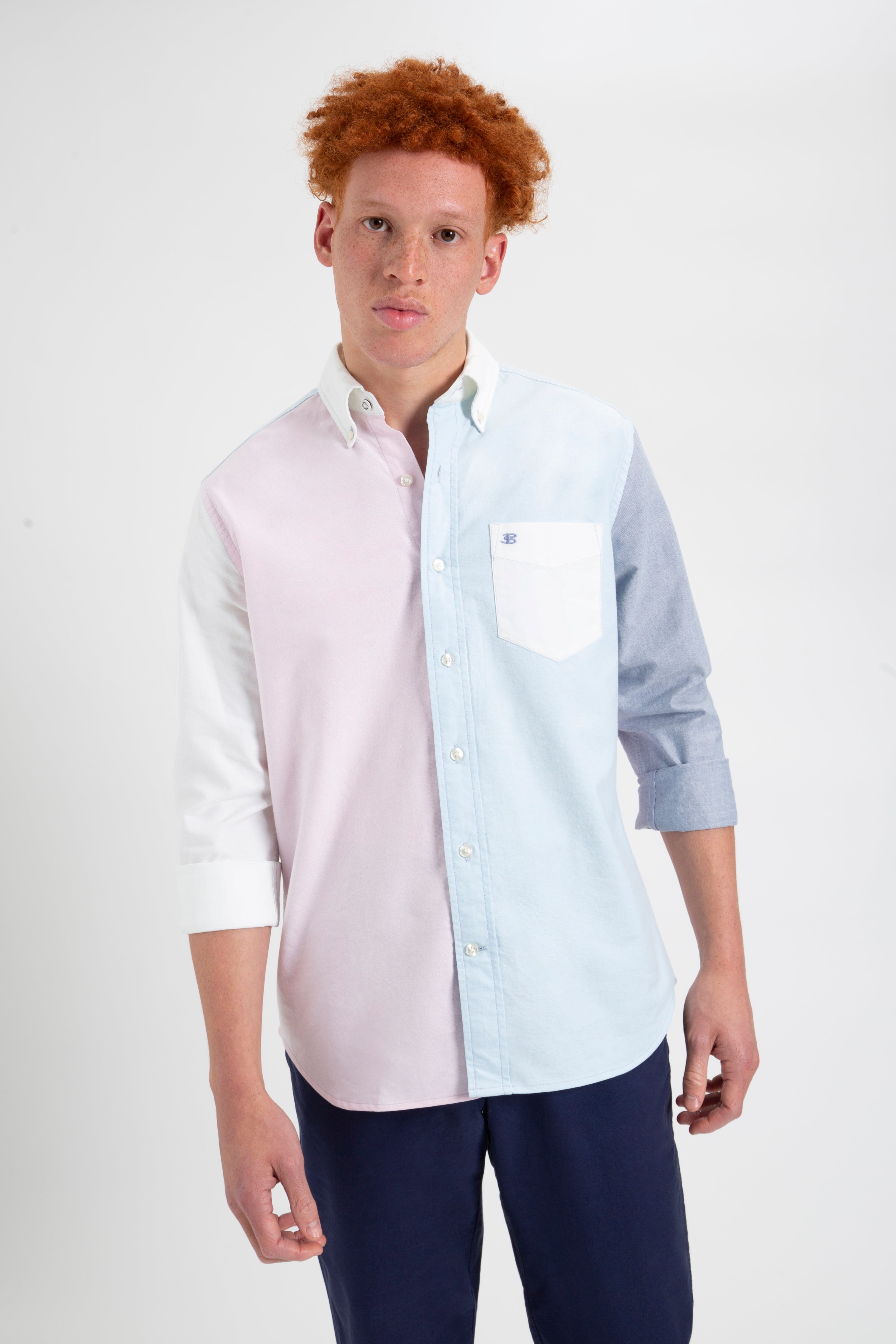 Varsity Oxford Color Blocked Organic Shirt