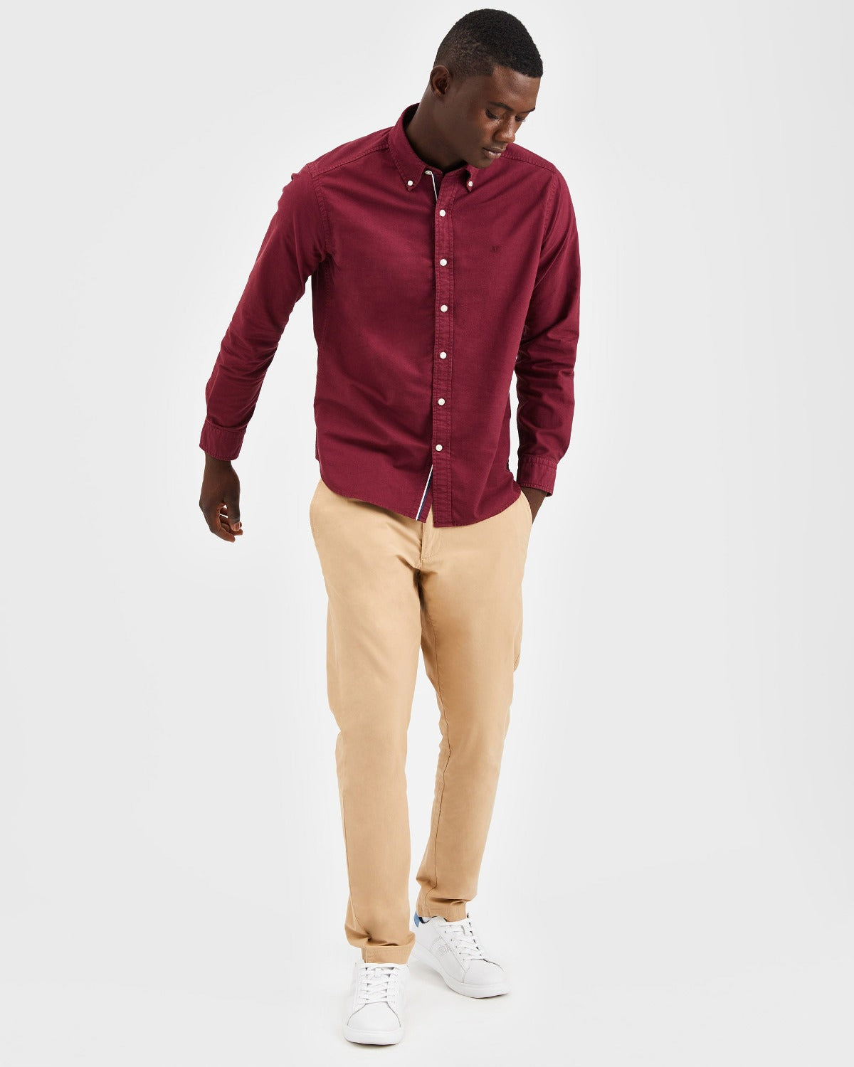 Beatnik Oxford Garment Dye Shirt - Burgundy