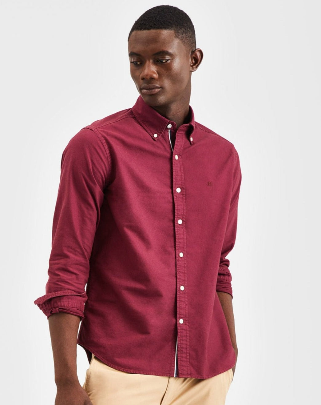 Beatnik Oxford Garment Dye Shirt - Burgundy