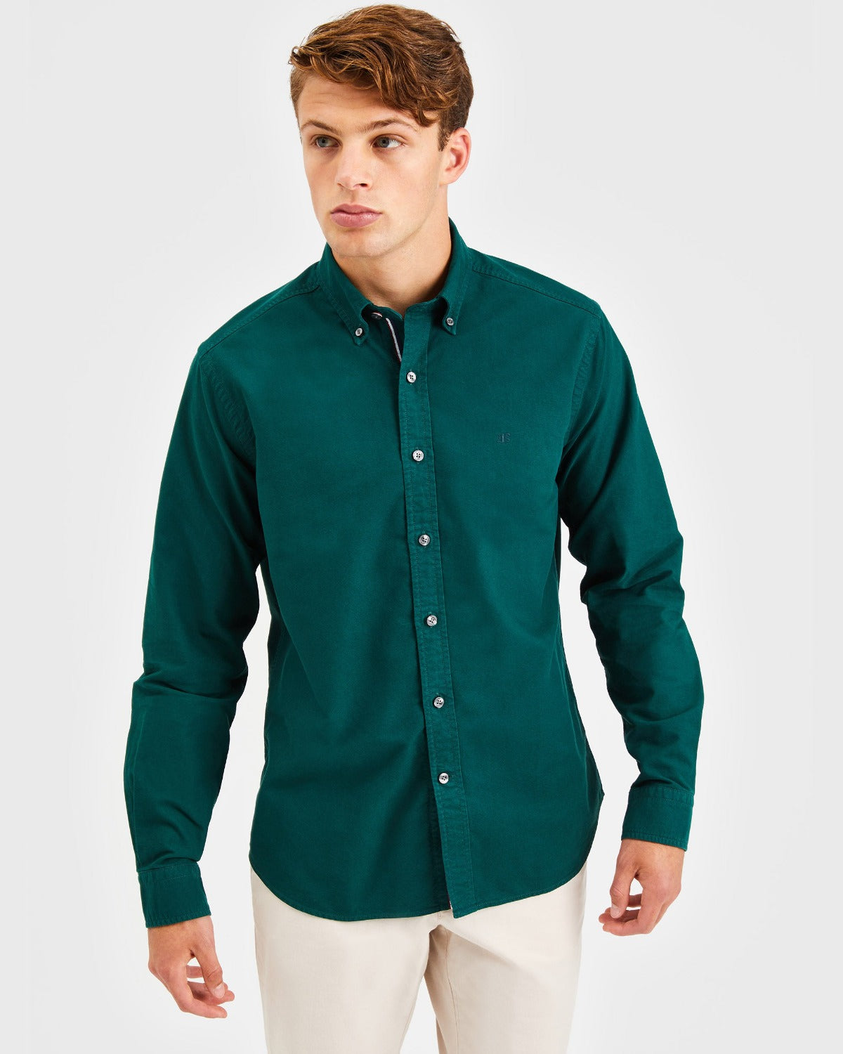 Beatnik Oxford Garment Dye Shirt - Forest Green