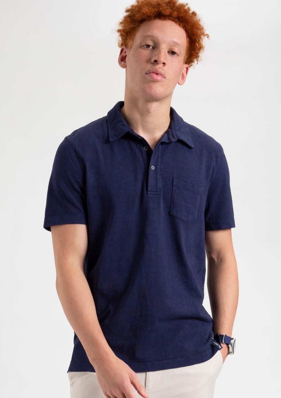 Garment Dye Beatnik Polo - Indigo