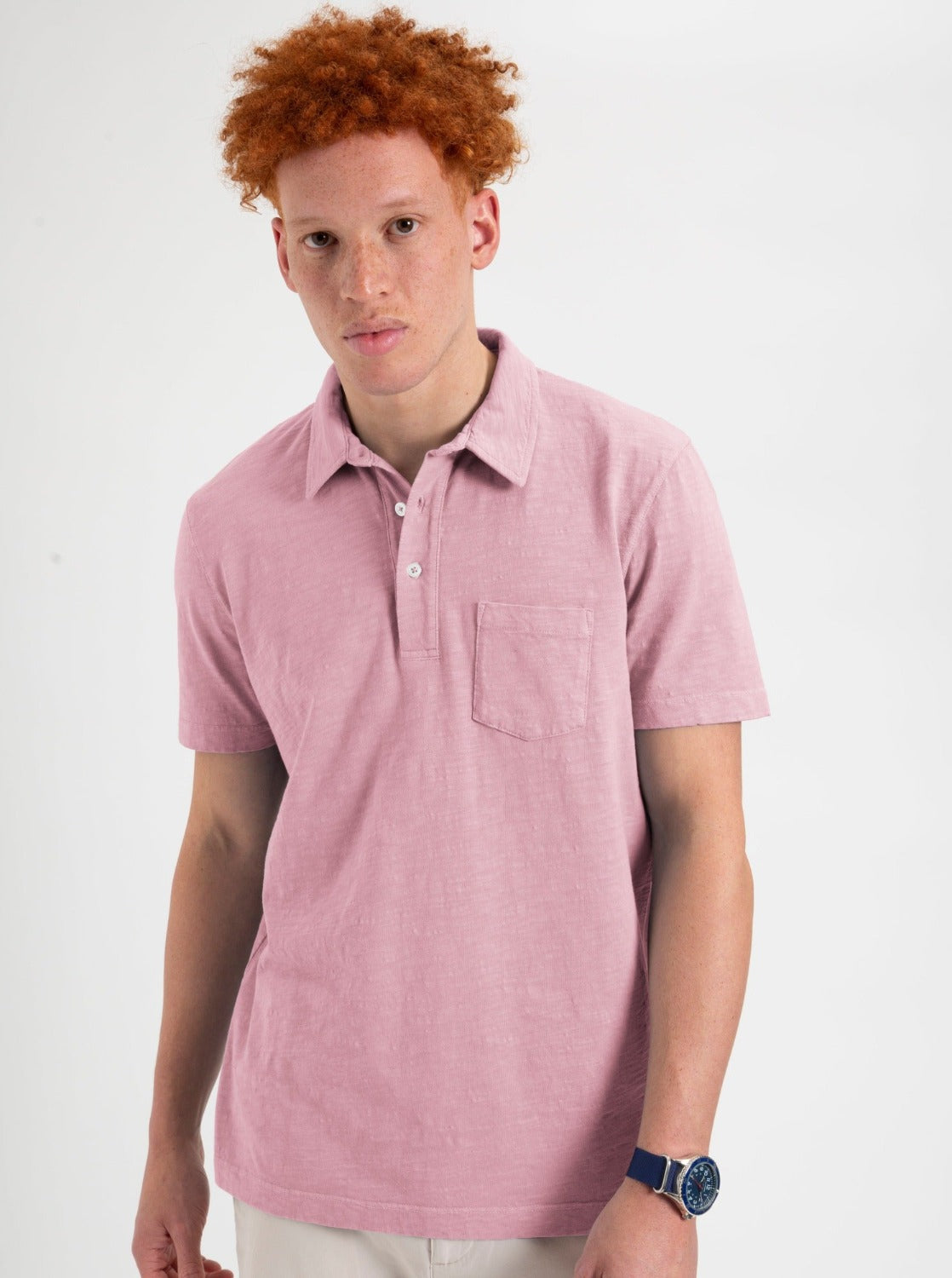 Garment Dye Beatnik Polo - Washed Pink