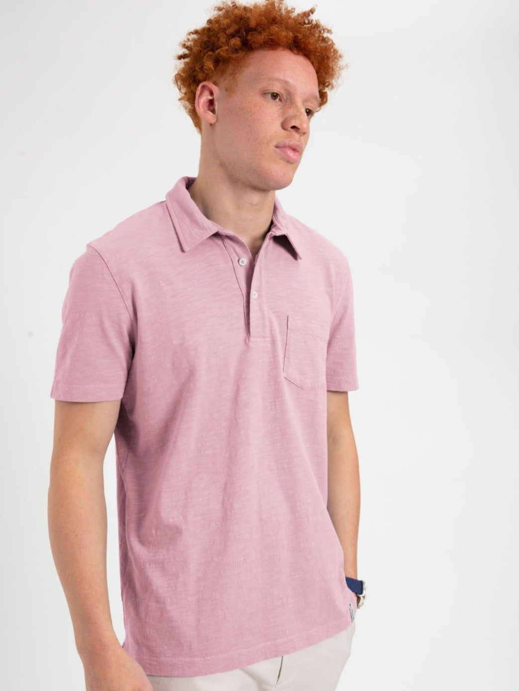 Garment Dye Beatnik Polo - Washed Pink